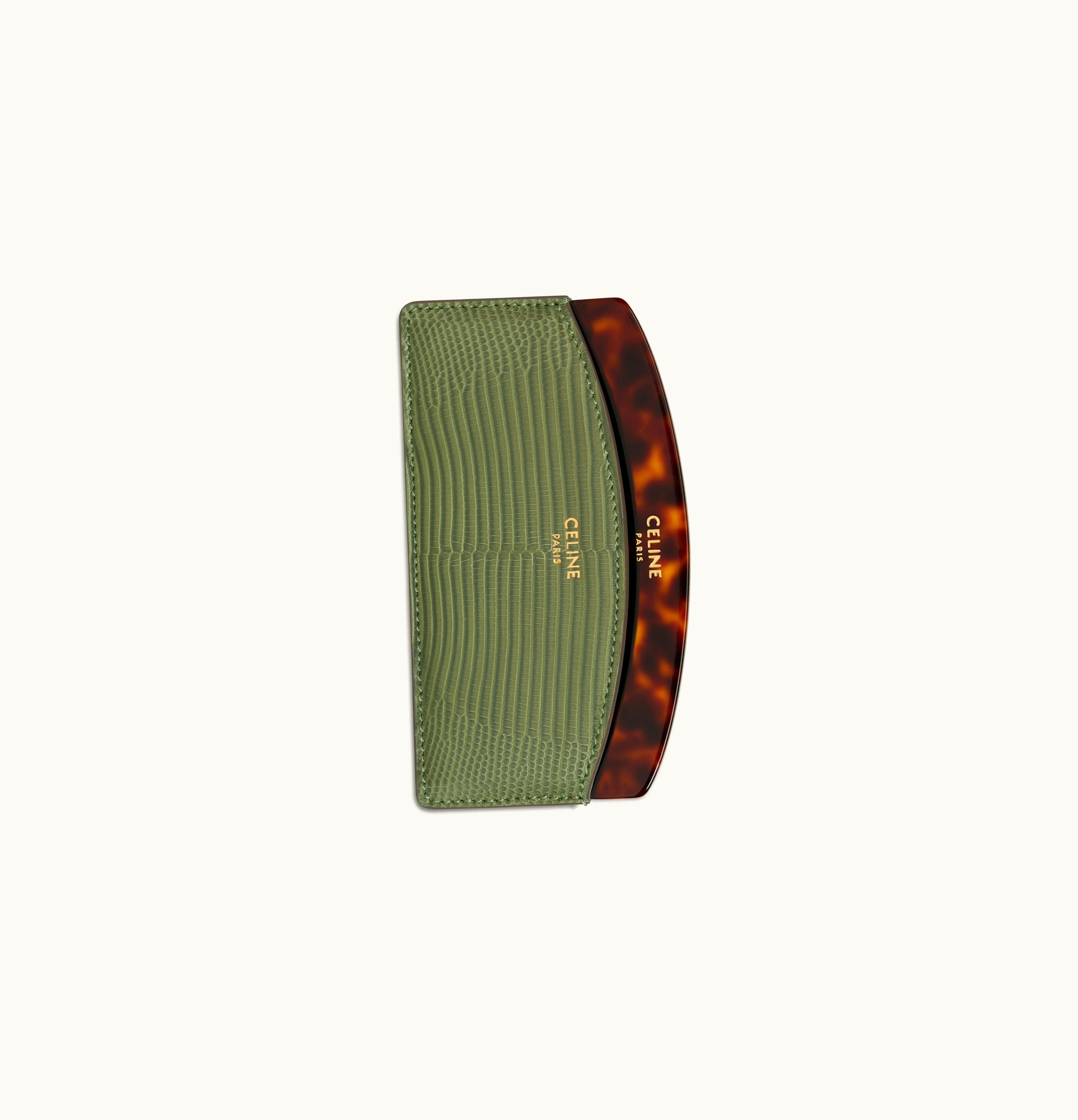 Celine Celine Curved Hair Comb In Lizard Olive