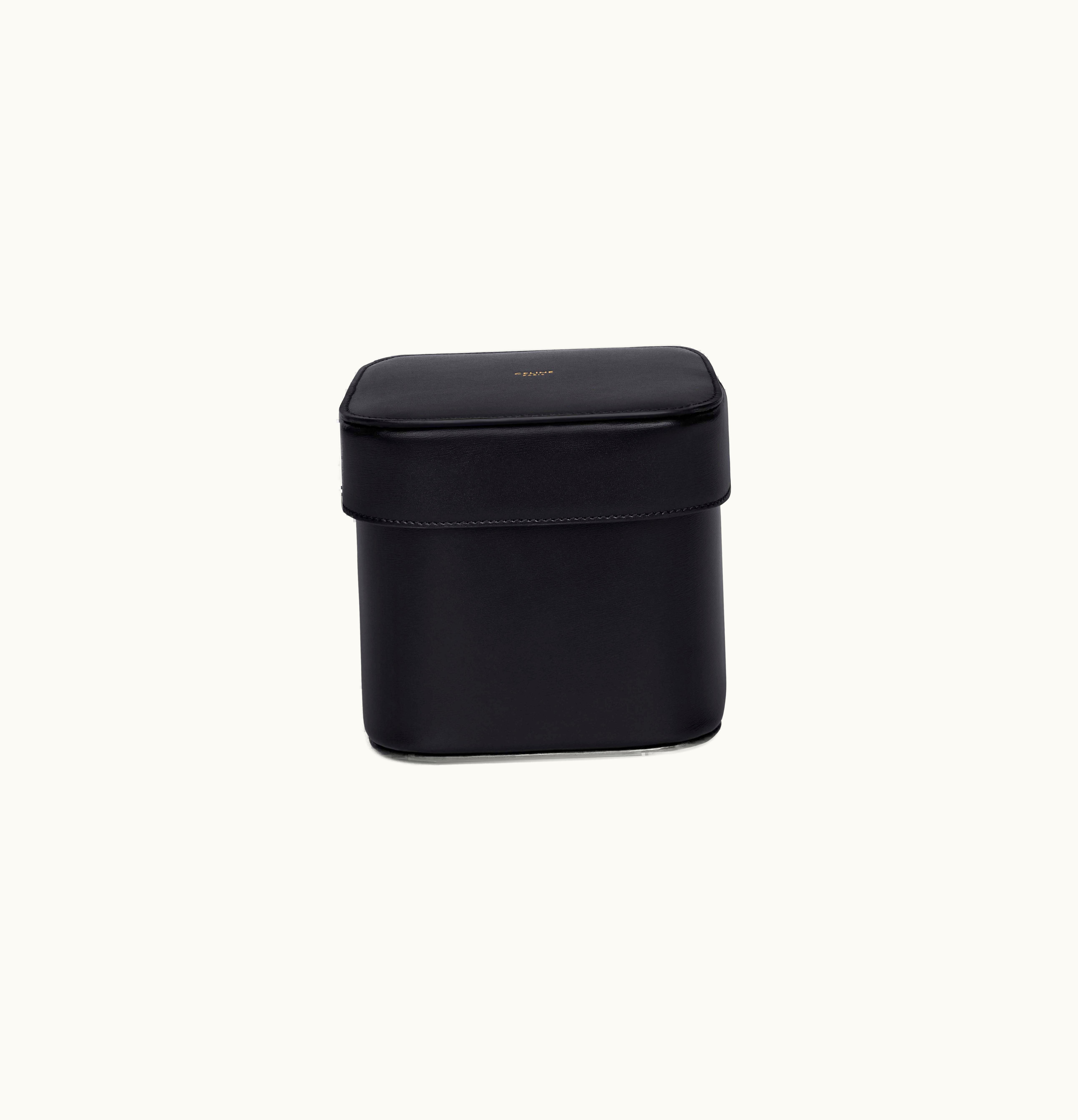 Celine Celine Medium Box In Shiny Calfskin Black