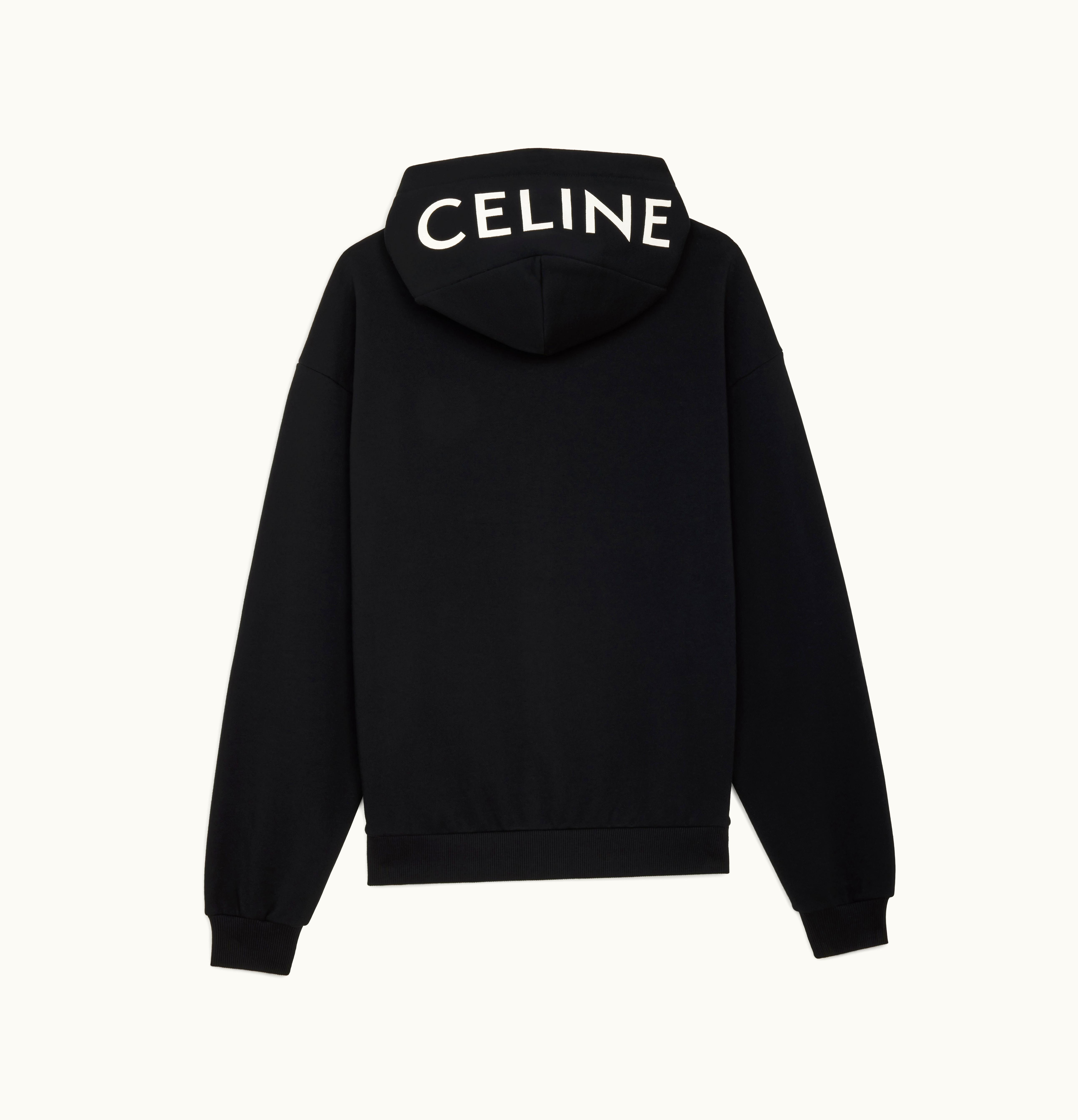 Celine Celine Hoodie In Cotton Fleece Black / White