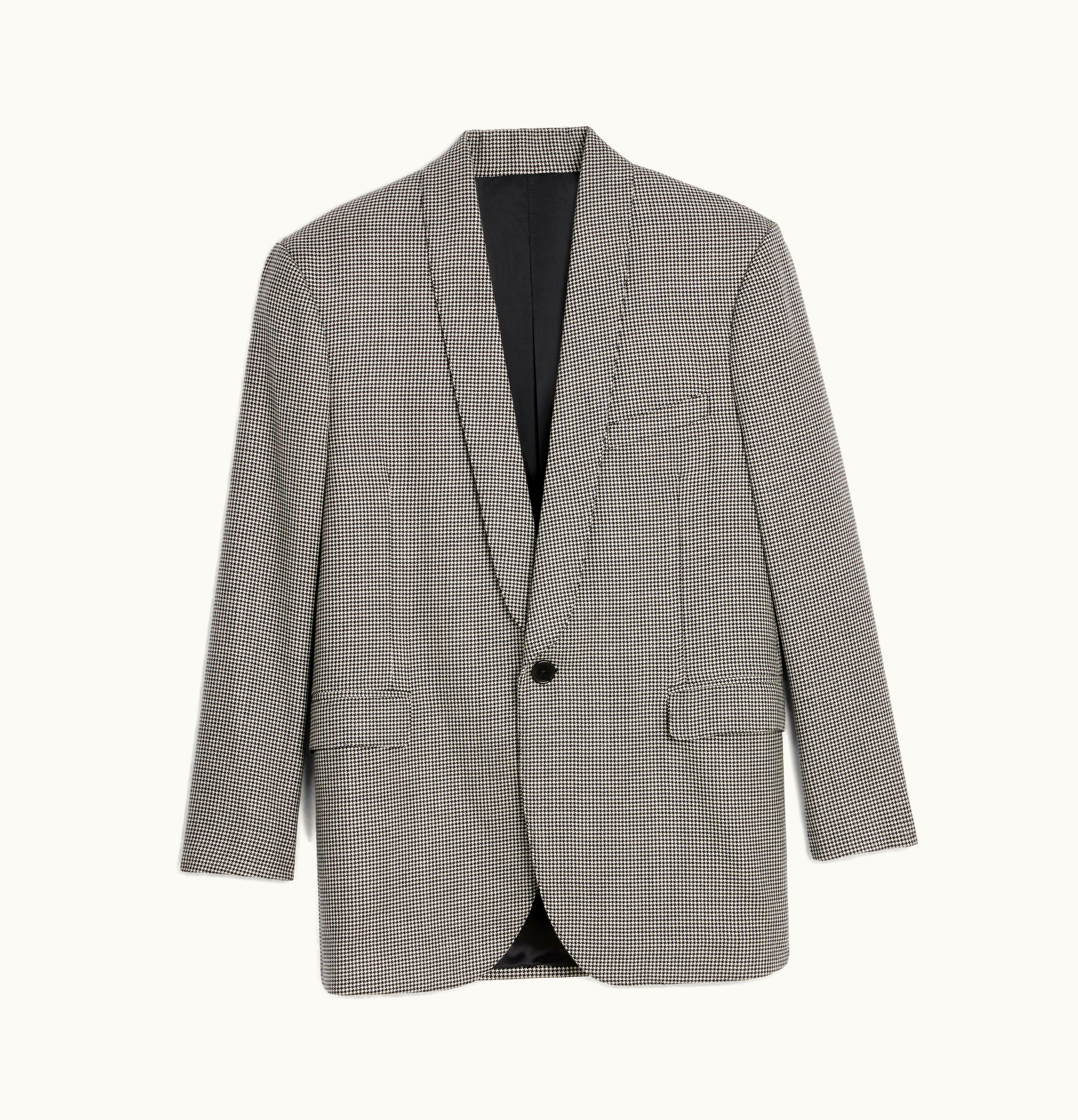 Celine Celine Boxy Jacket In Cashmere Wool Craie/Noir