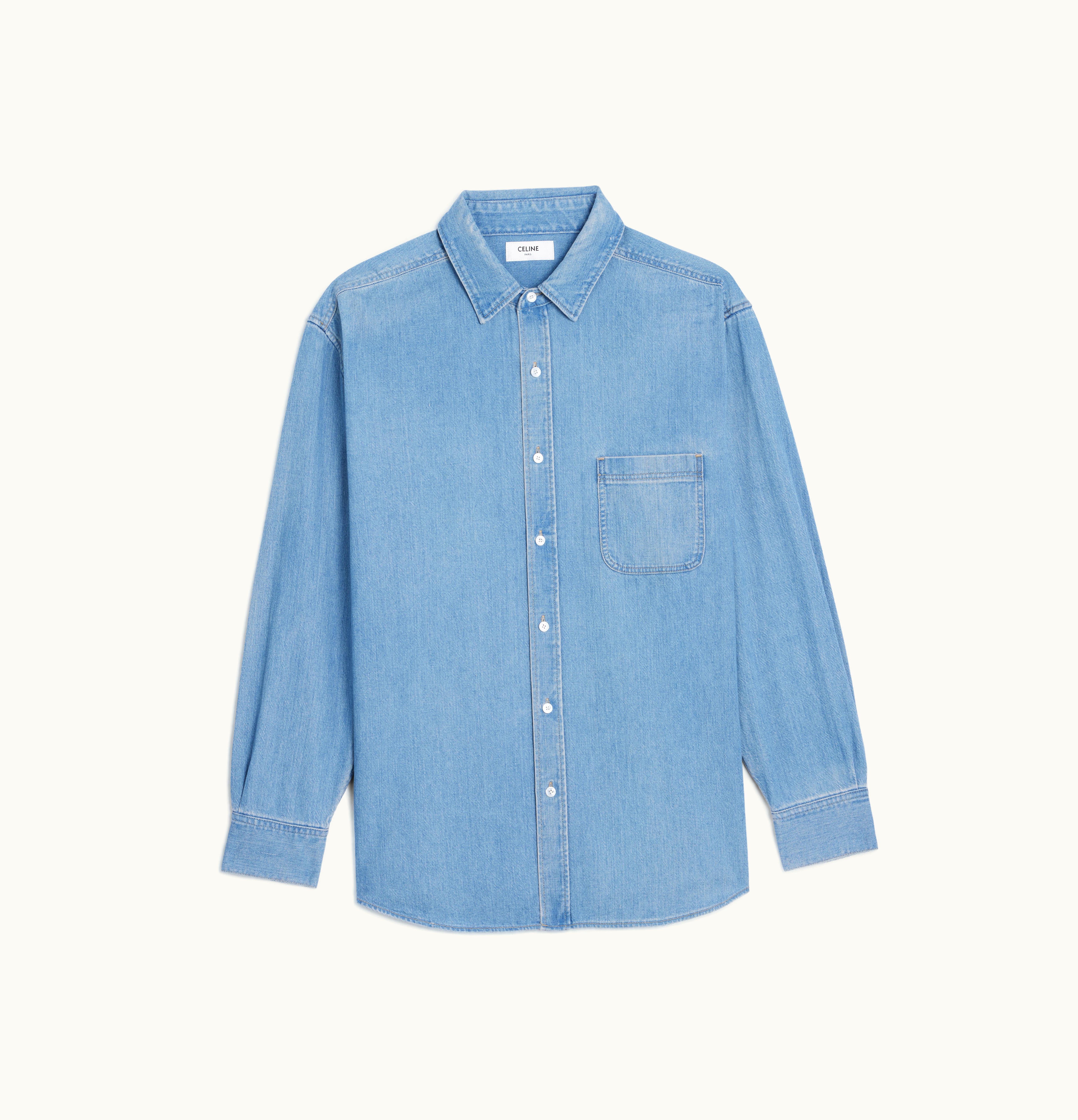 Celine Celine Shirt In Vintage Stone Indigo Denim Indigo Vintage Stone