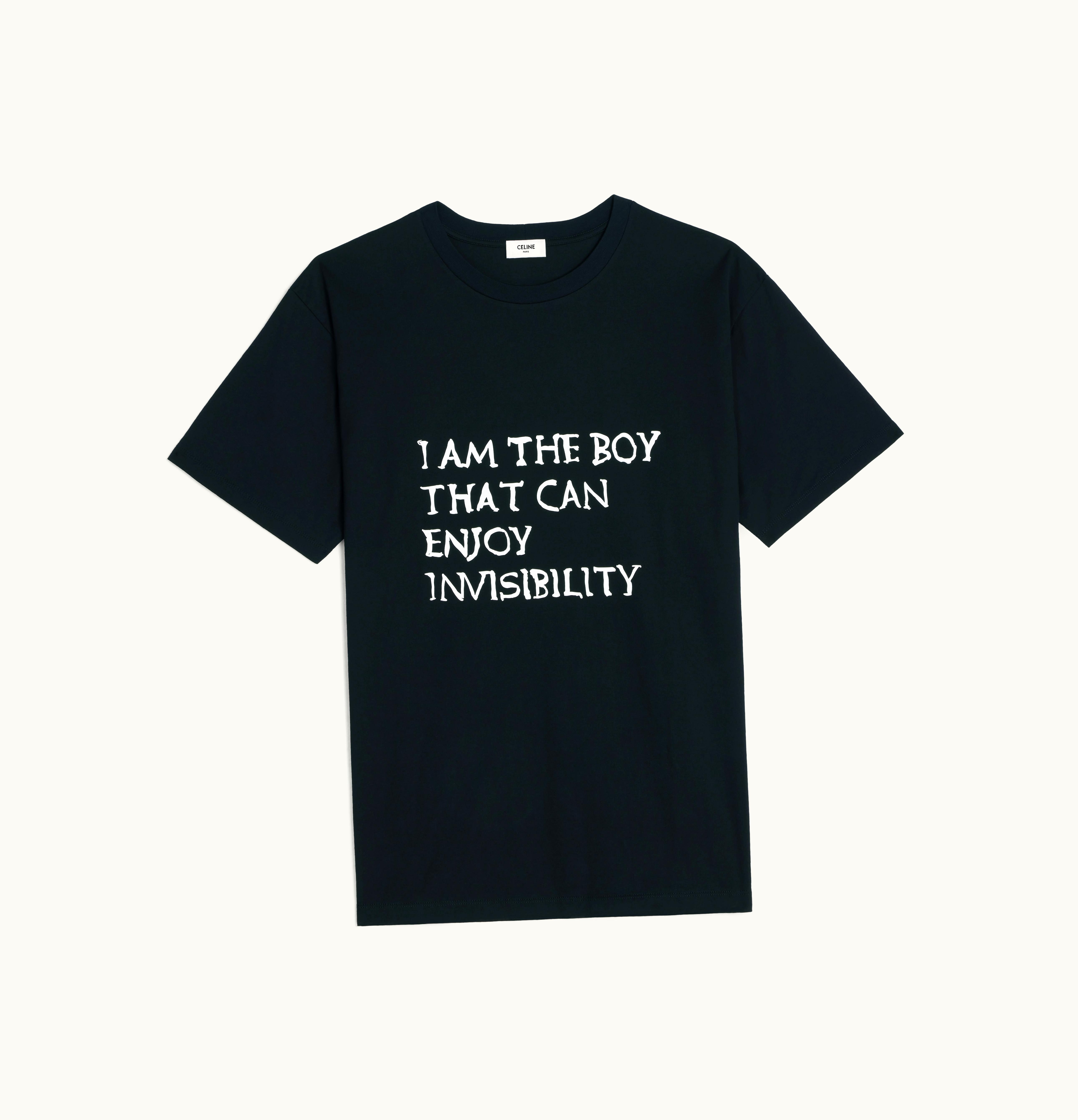 Celine Celine I Am The Boy Loose T-Shirt In Cotton Jersey Black / White