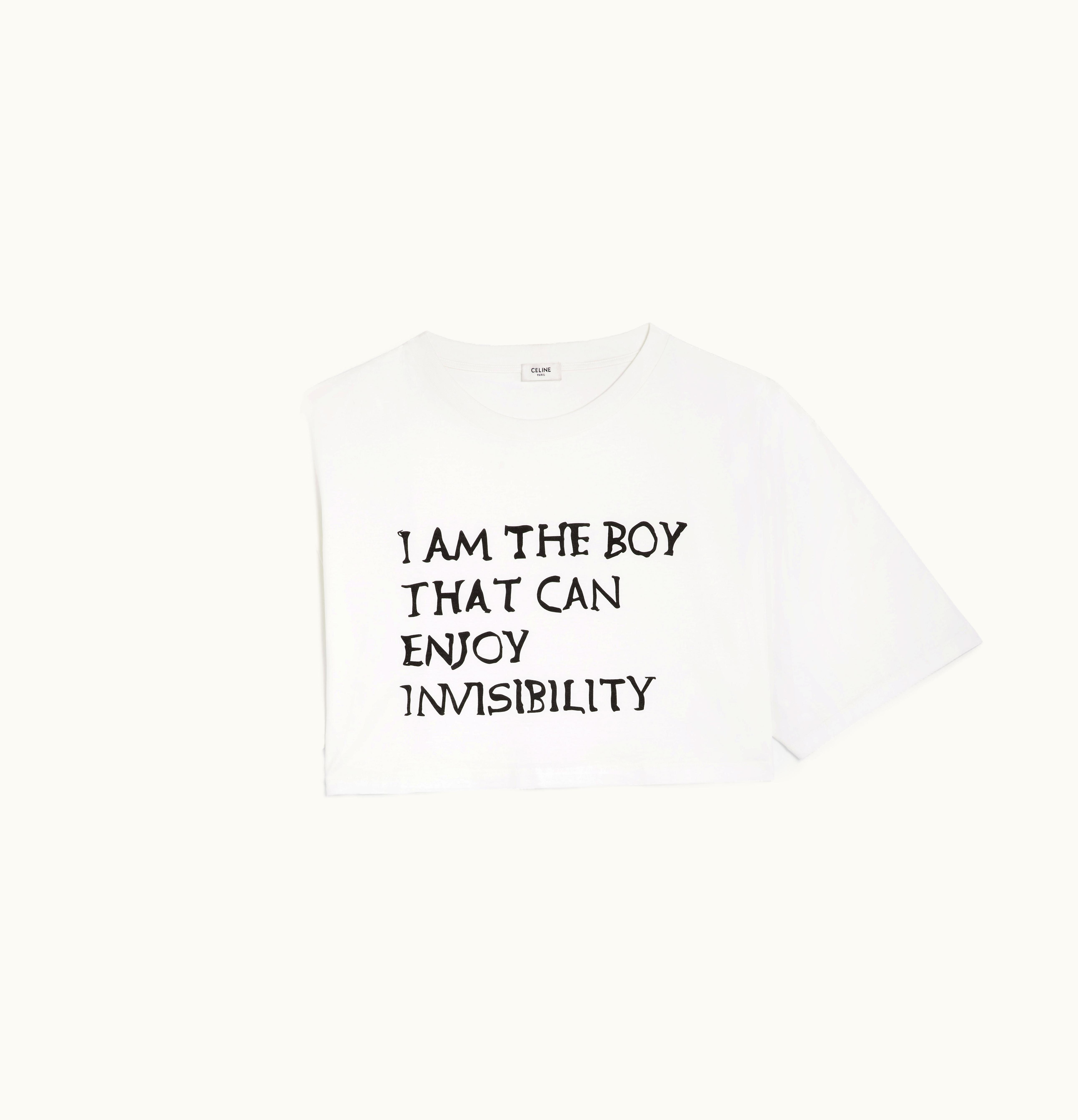 Celine Celine I Am The Boy T-Shirt In Cotton Jersey Off White / Black