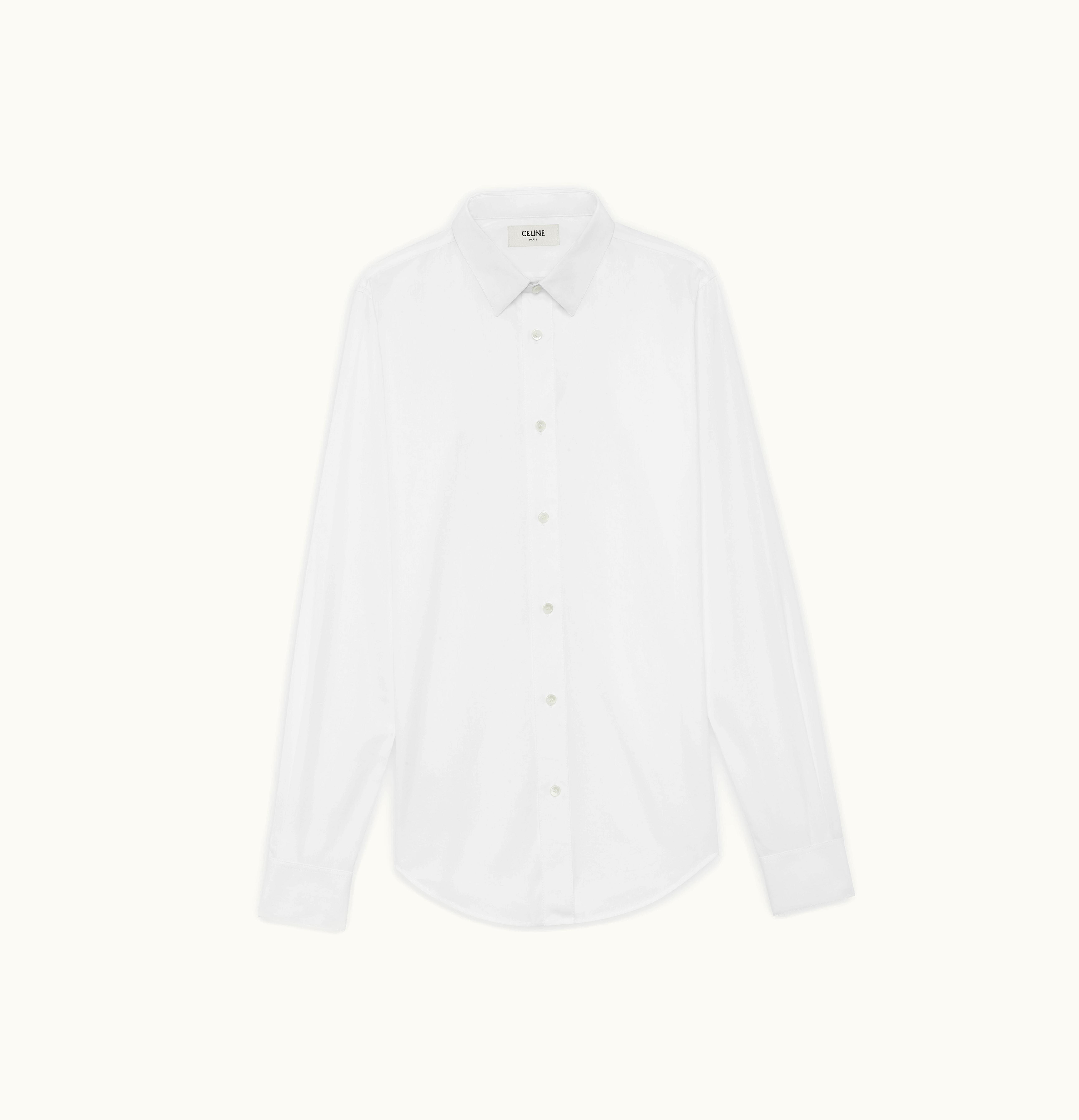 Celine Celine Skinny Shirt In Cotton Poplin White