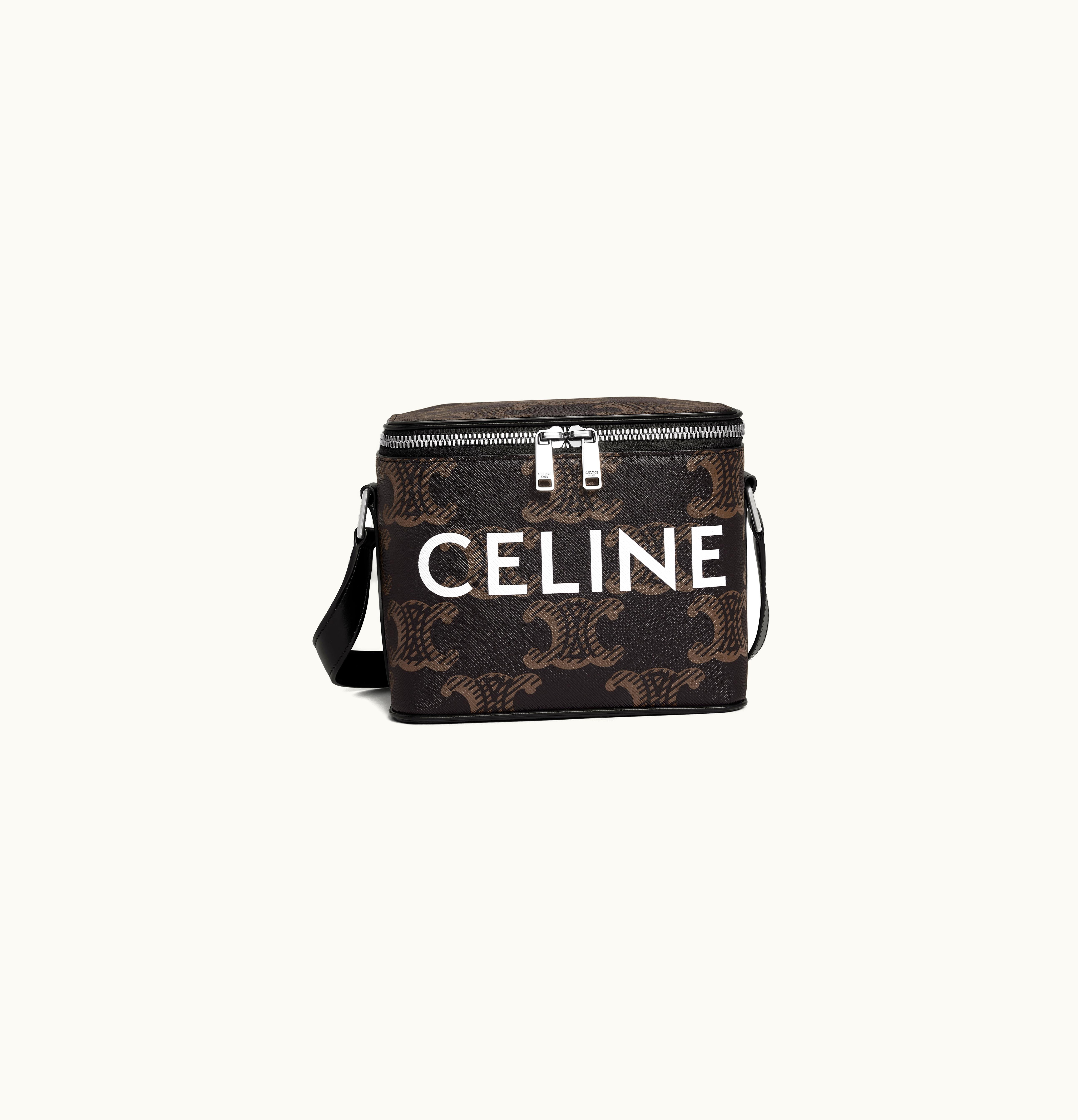 Celine Celine Boite Celine In Triomphe Canvas Xl With Celine Print Black