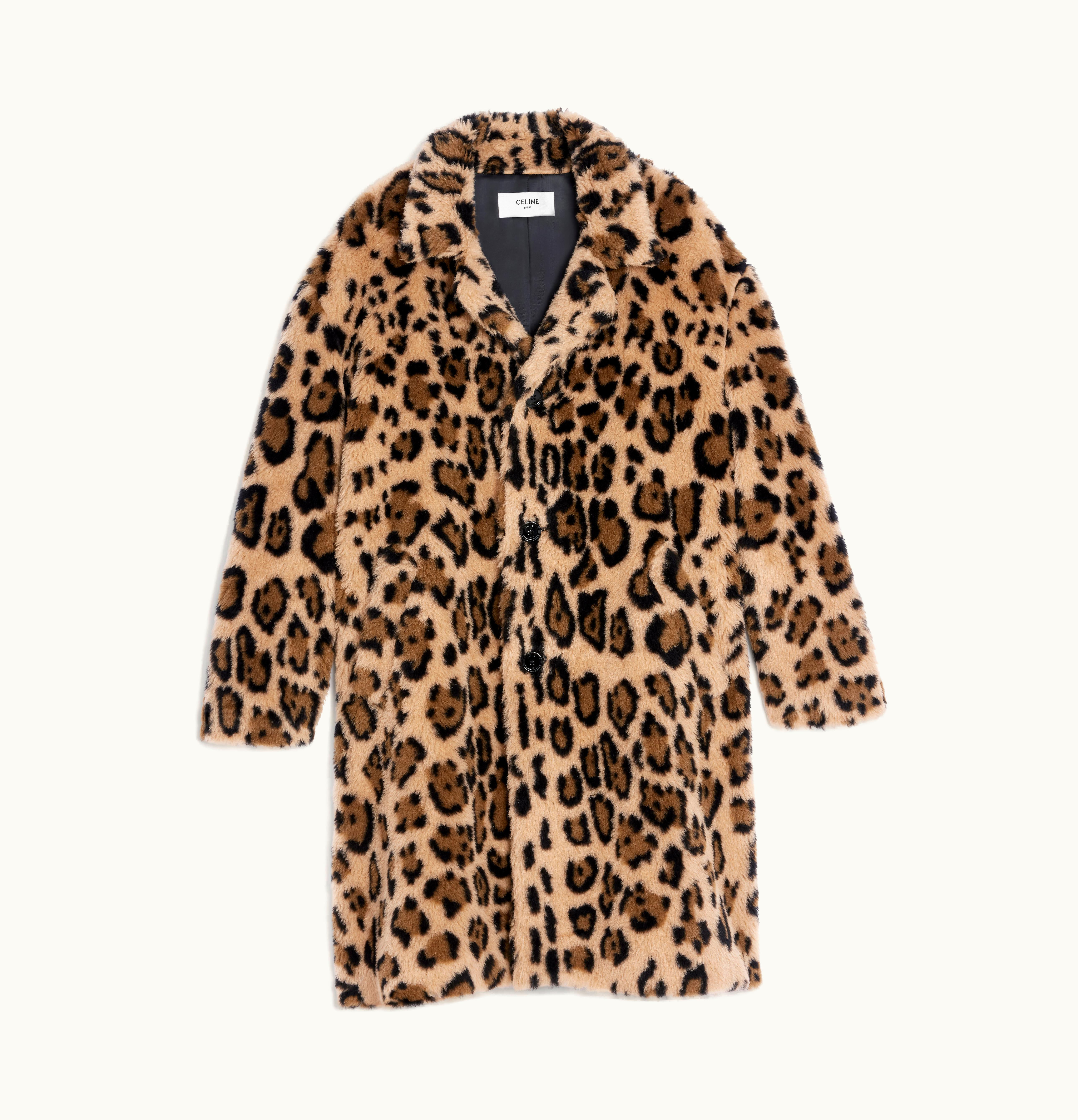 Celine Celine Oversized Mac Coat In Leopard Print Alpaca Leopard