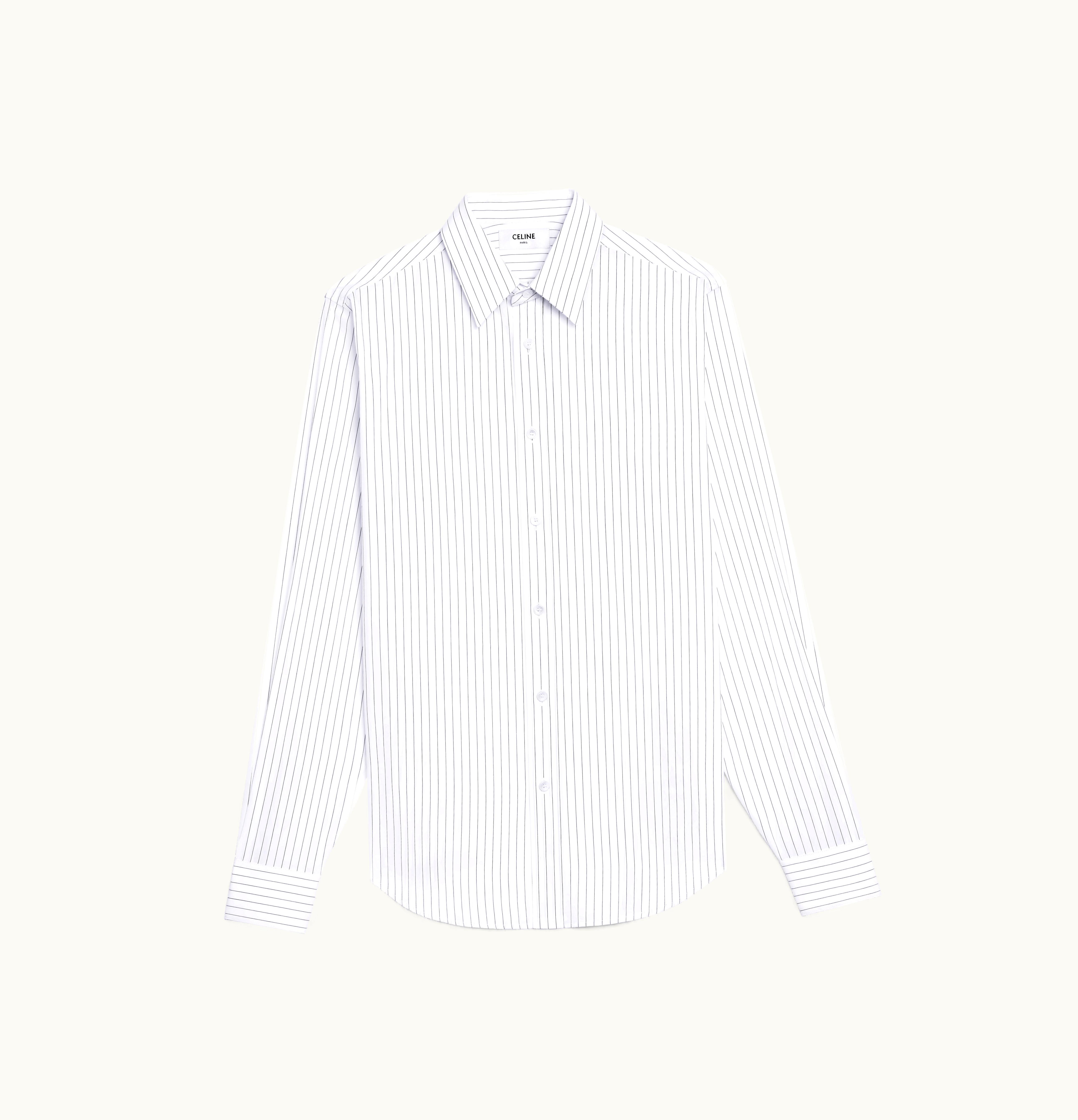 Celine Celine Classic Striped Poplin Shirt Blanc/Noir