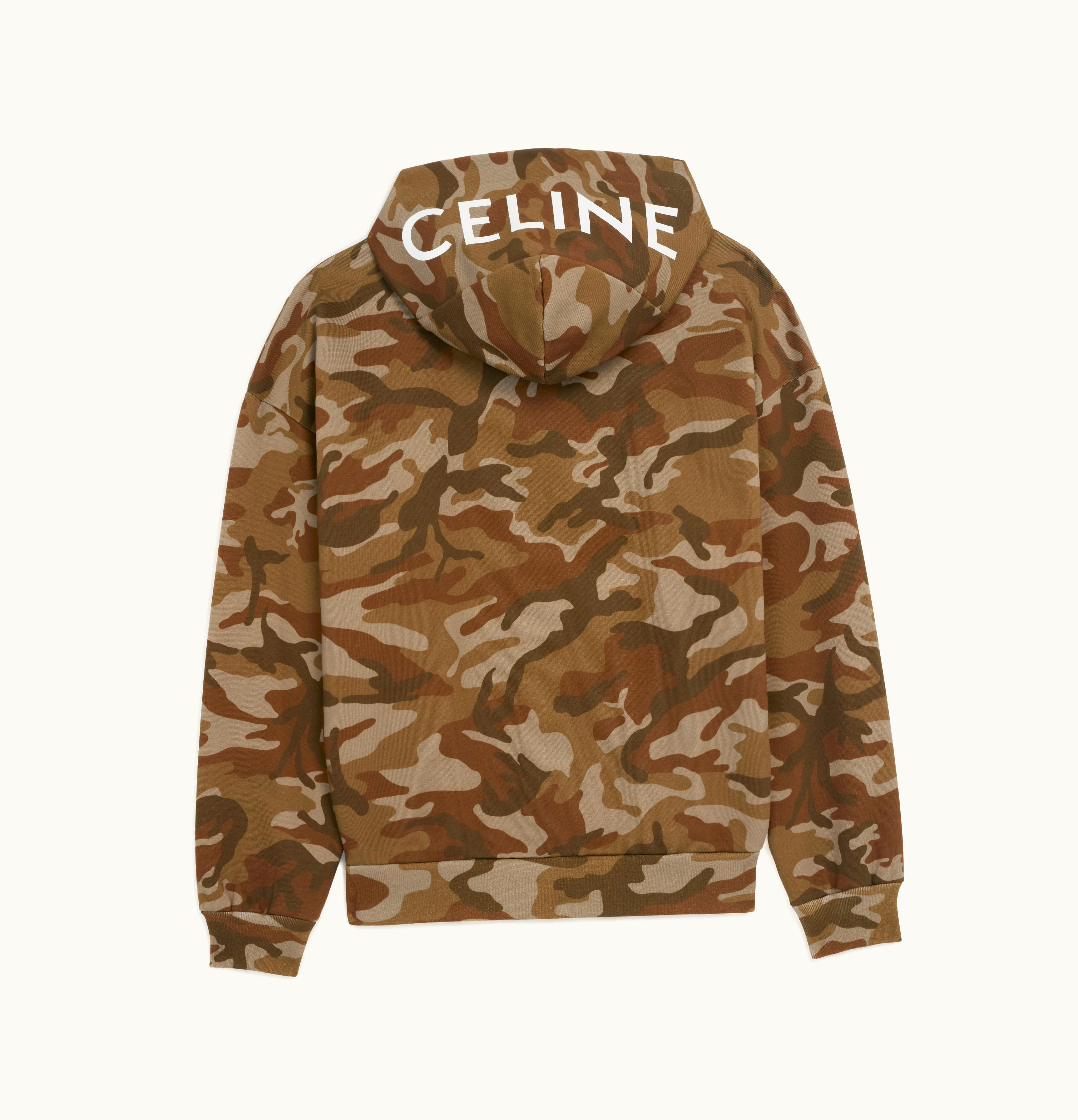 Celine Celine Hoodie In Cotton Fleece Camo Washed / White