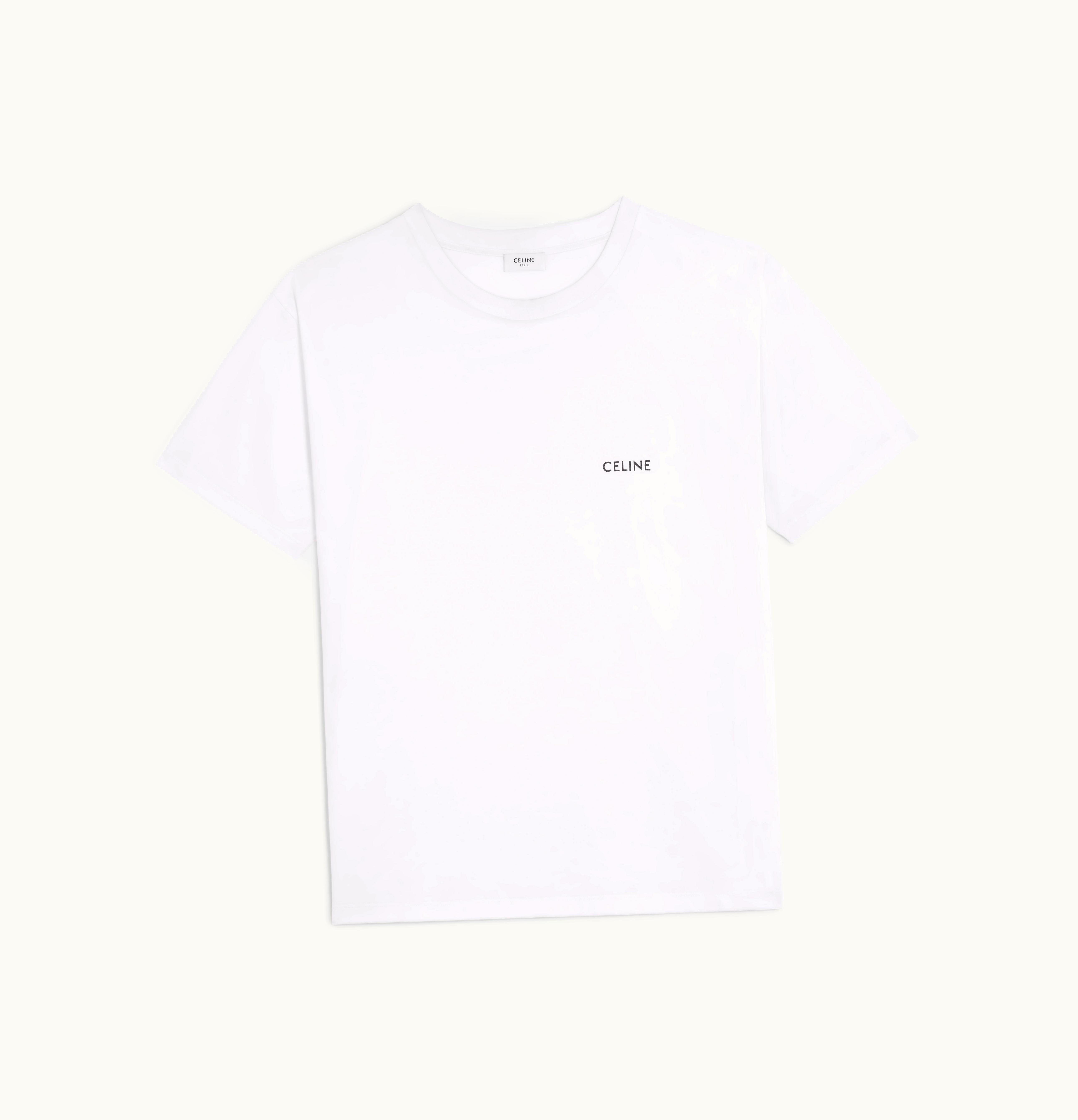 Celine Celine Loose Celine T-Shirt In Cotton Jersey Ecru / Black