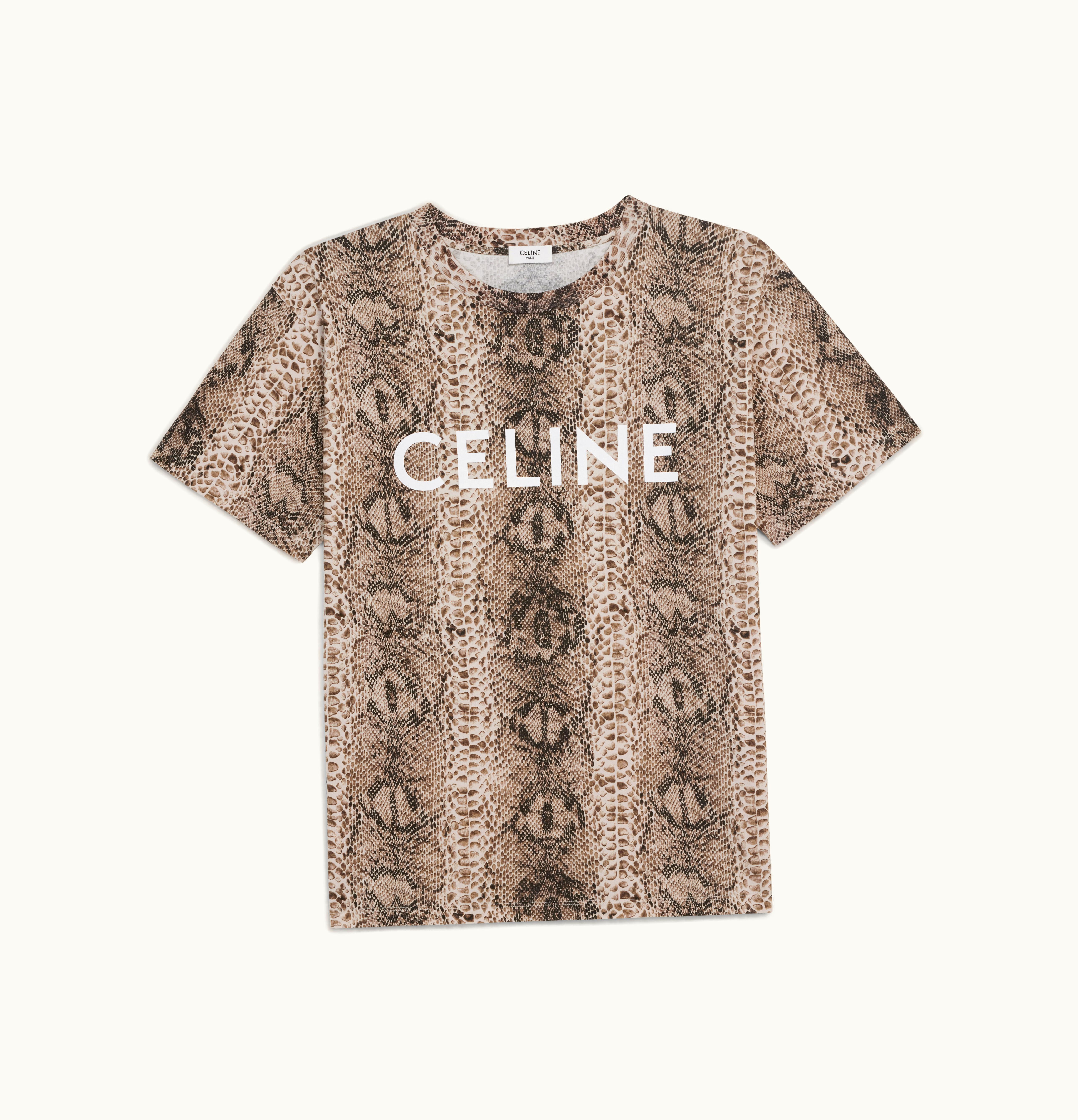 Celine Celine Loose Celine T-Shirt In Cotton Jersey Brown/ White