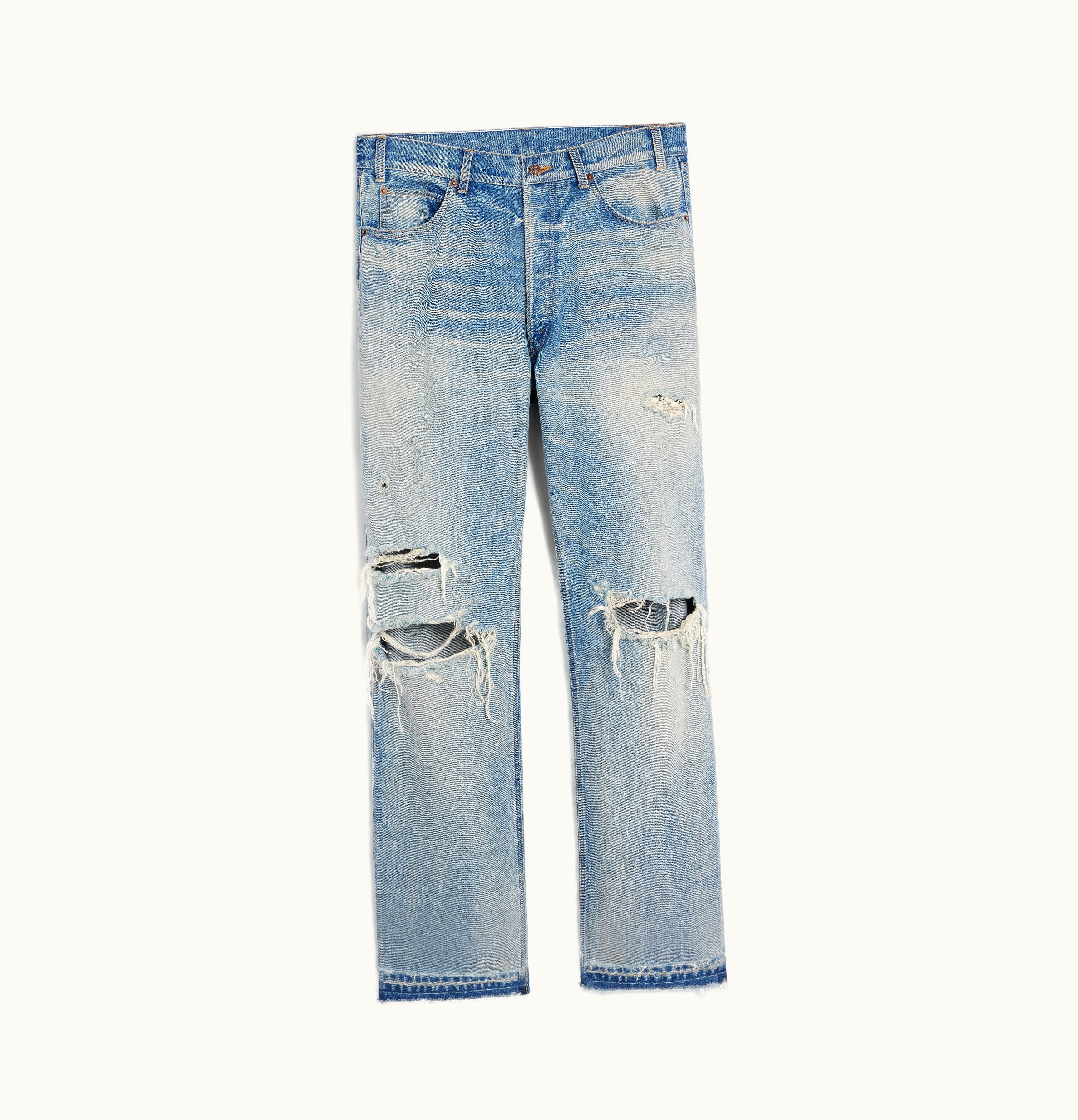 Celine Celine Wesley Destroyed Jeans In Westwide Wash Denim Westside Wash Destroyed