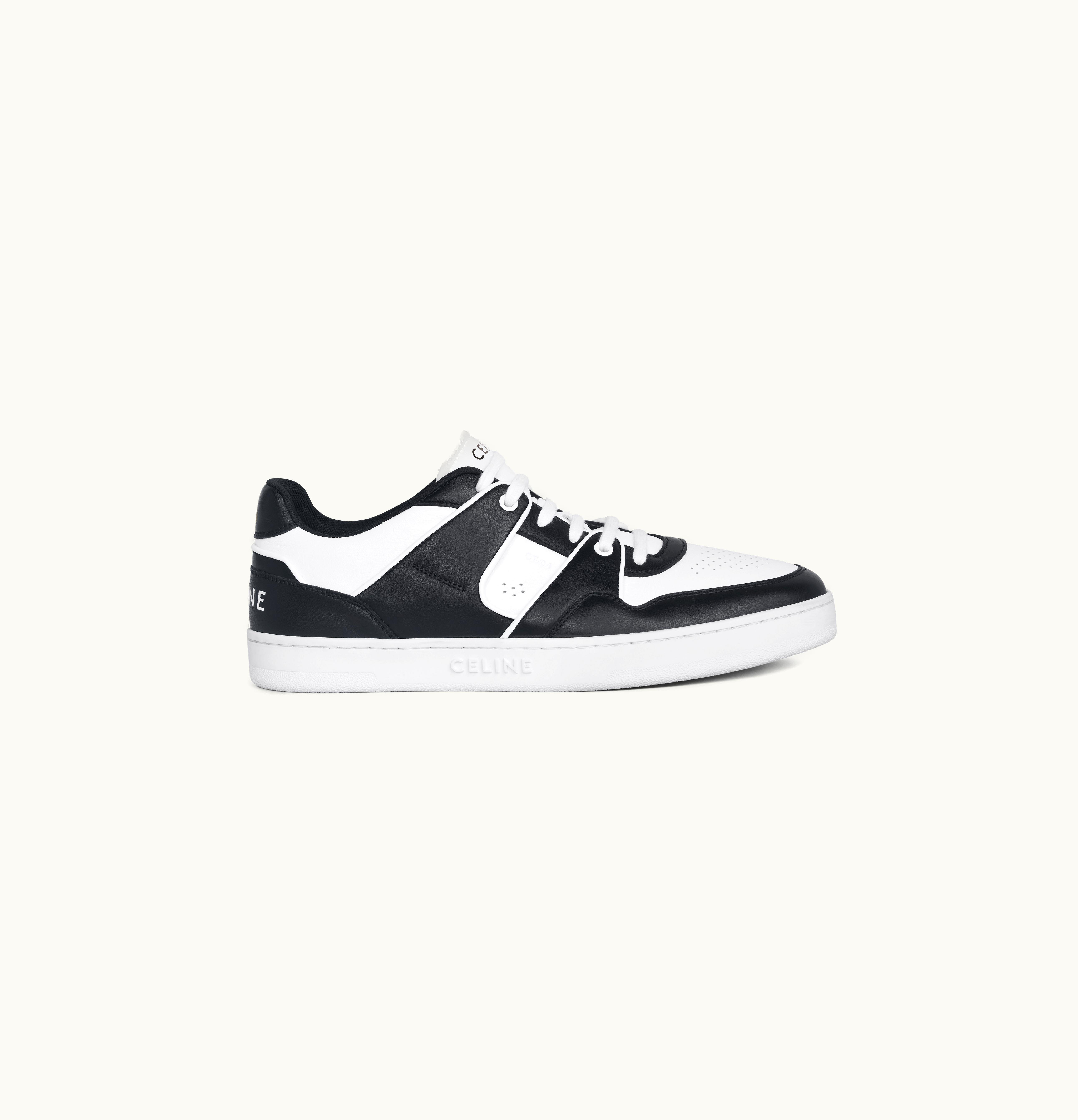 Celine Celine Ct-04 Celine Trainer Low Lace-Up Sneaker In Calfskin Optic White / Black