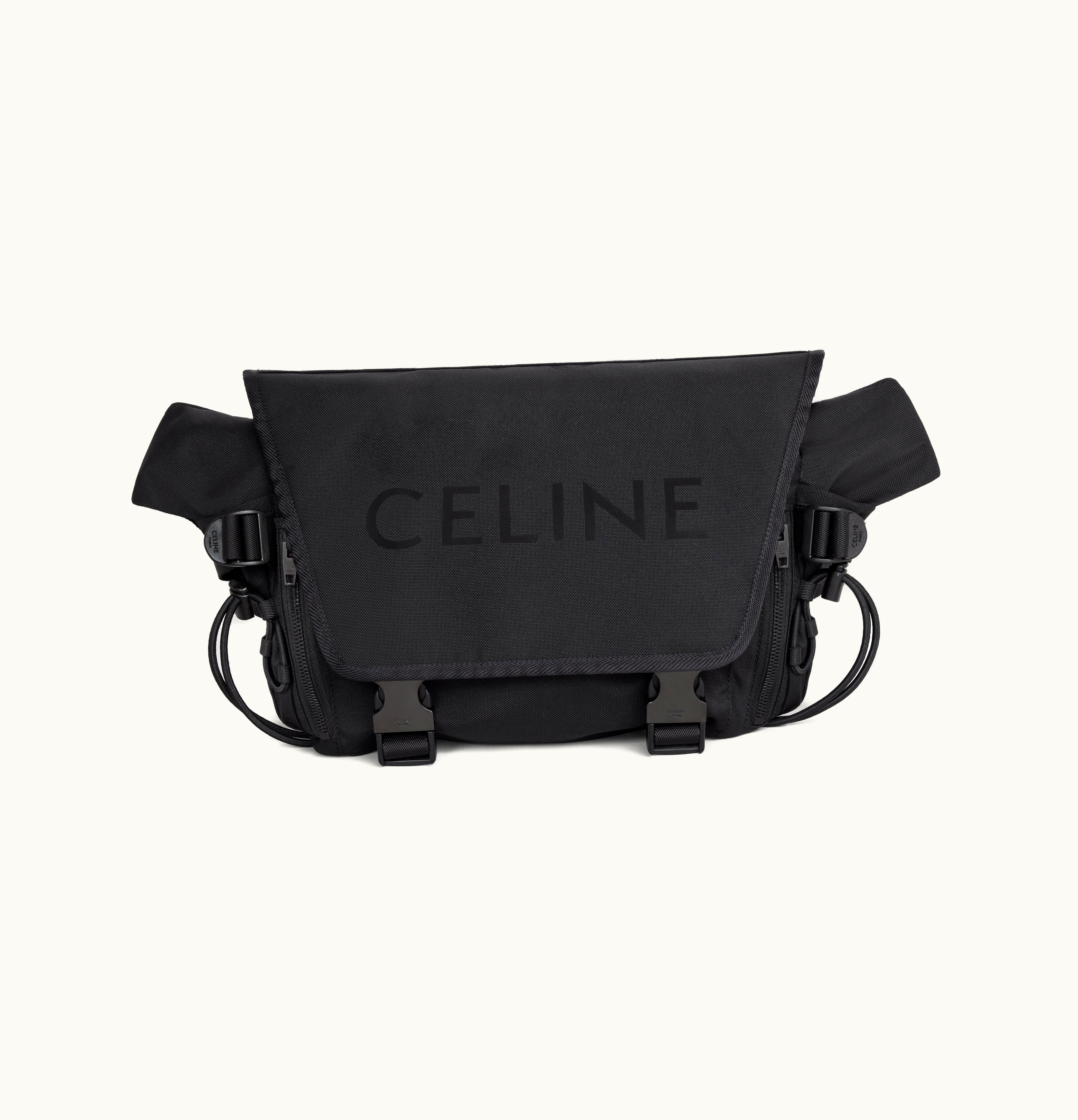 Celine Celine Medium Messenger Trekking In Nylon With Celine Print Black / Black