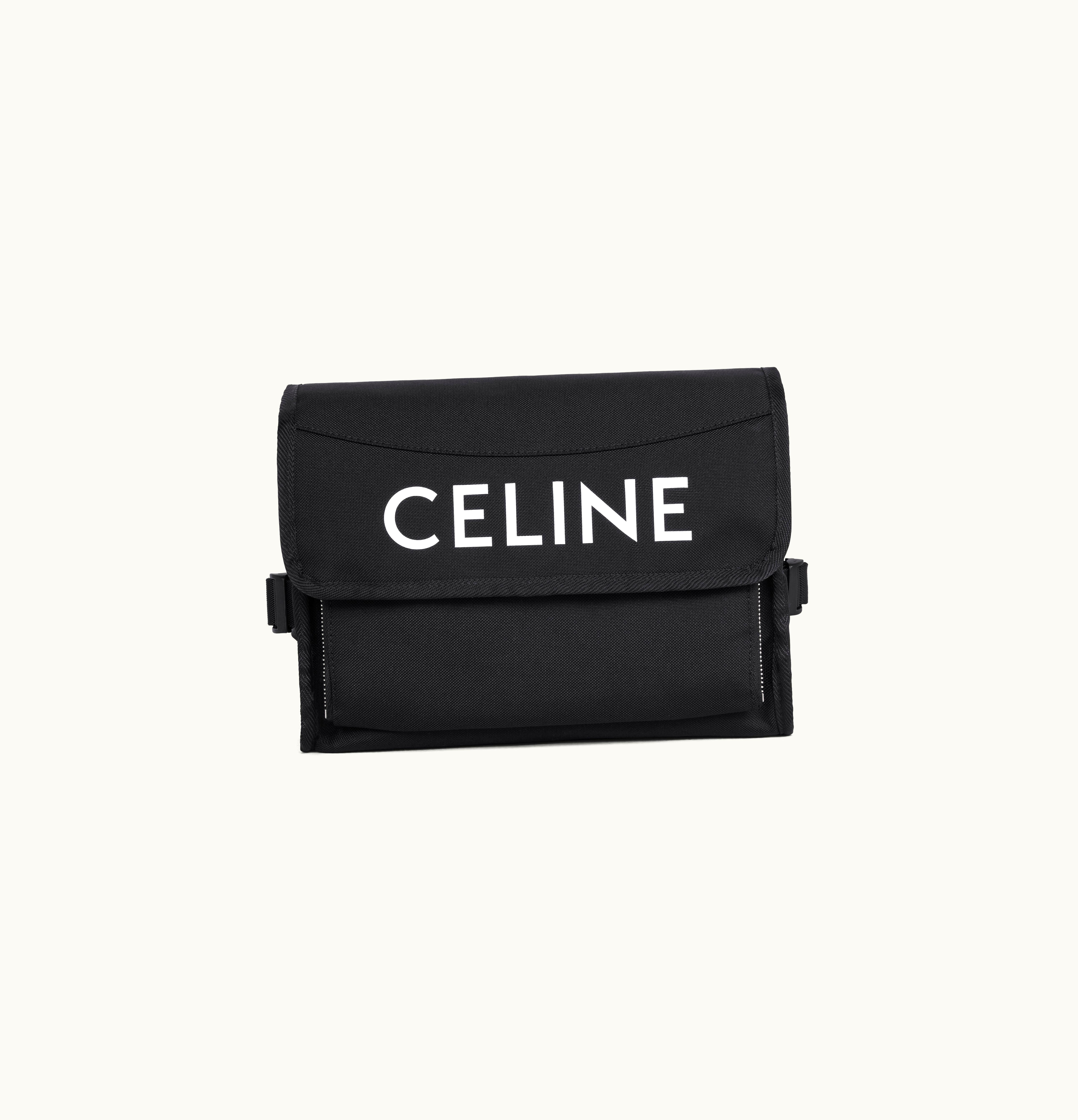 Celine Celine Small Messenger Trekking In Nylon With Celine Print Black