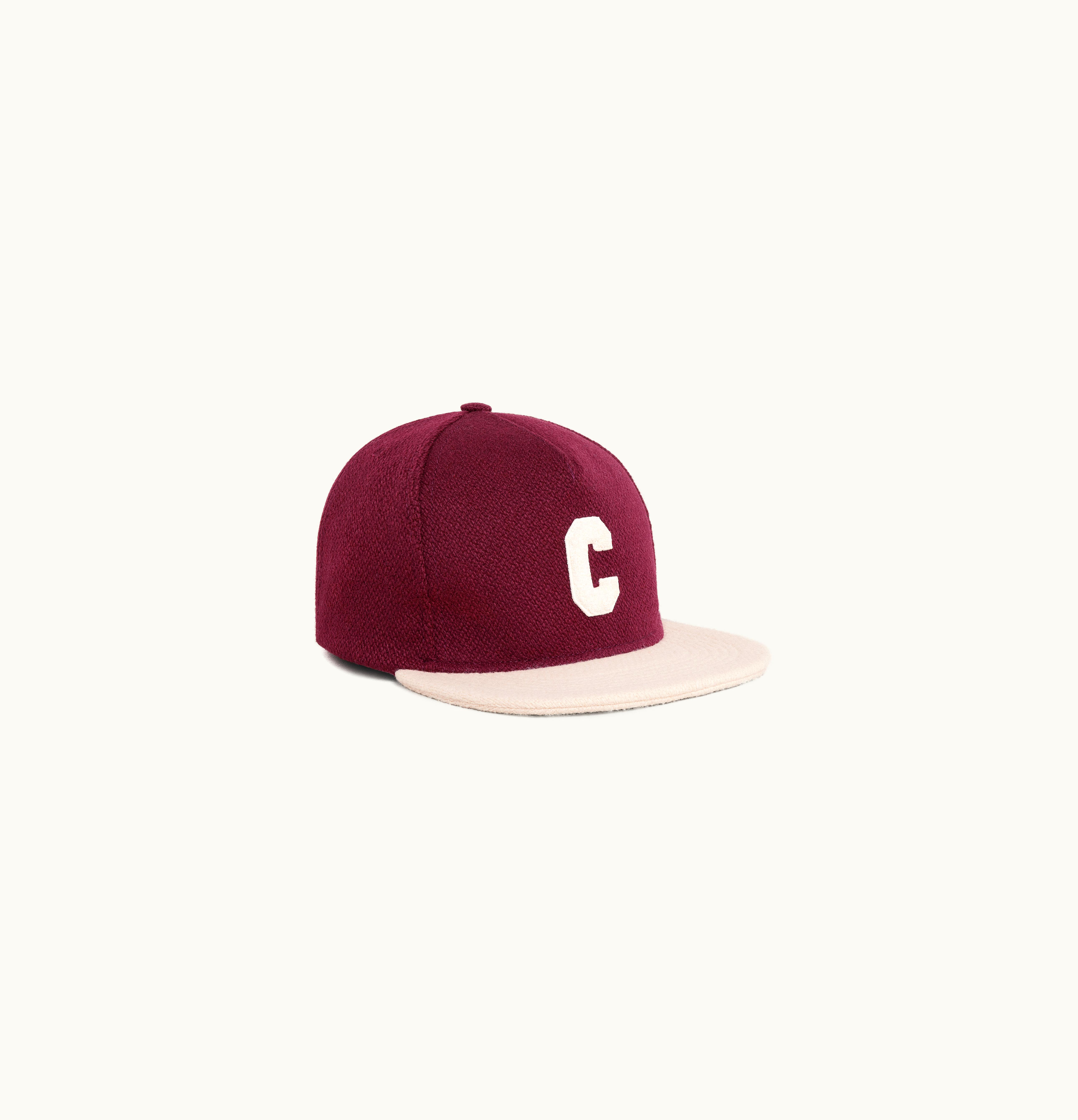 Celine Celine Initial Cap In Wool Bordeaux / Vanilla