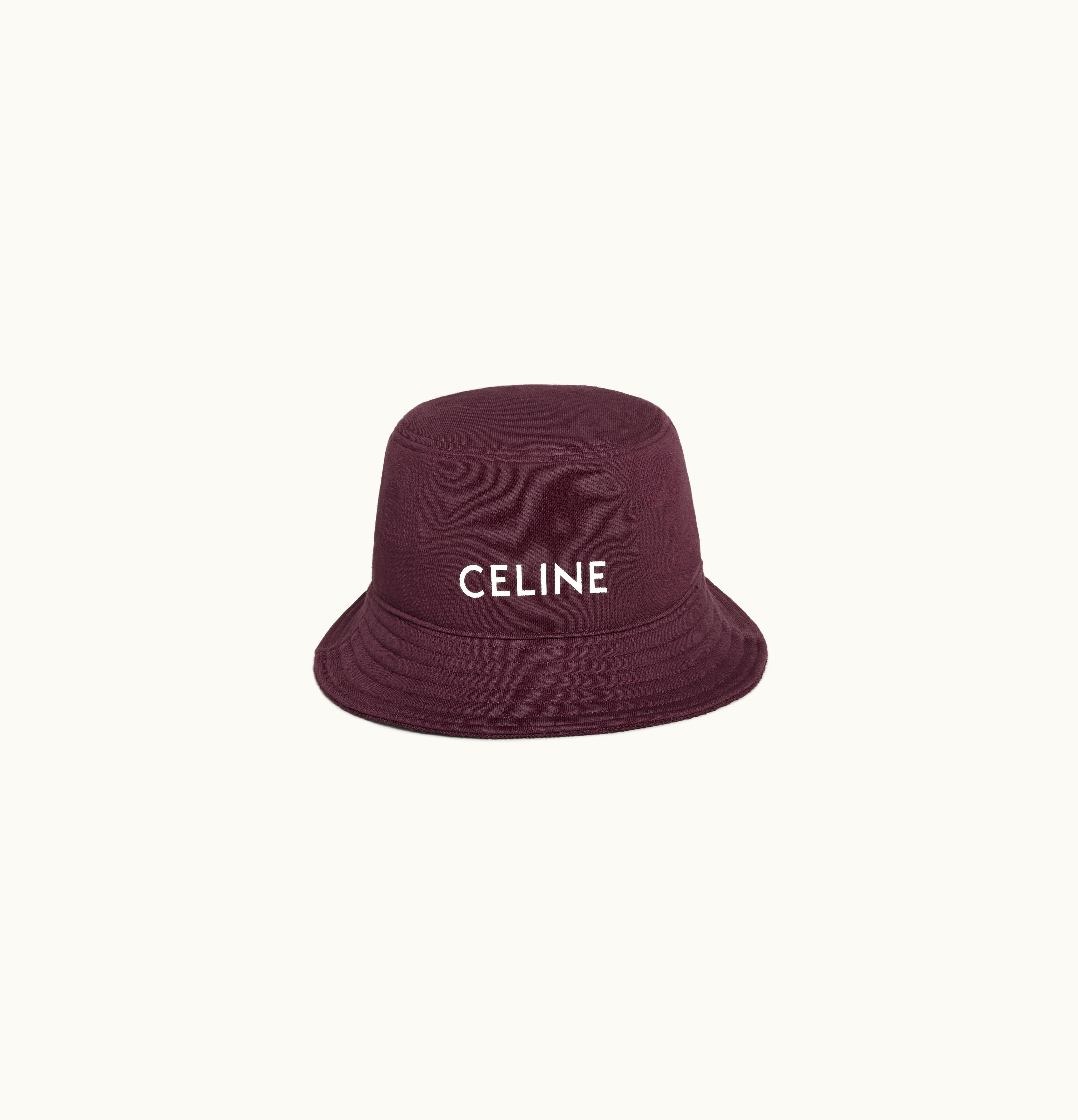 Celine Celine Bucket Hat In Cotton Fleece Dark Prune