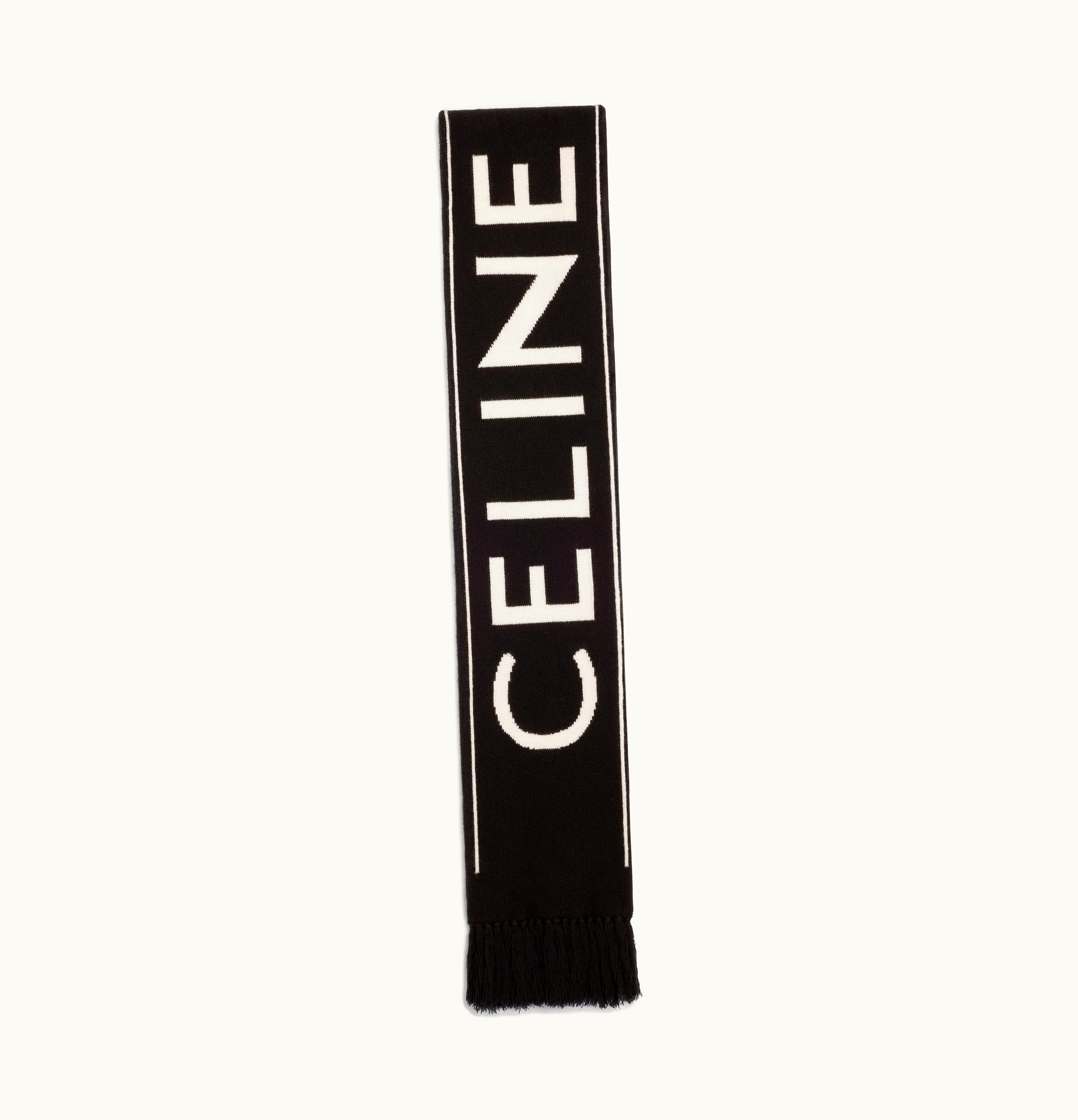 Celine Celine Scarf In Wool And Cashmere Black / Off White