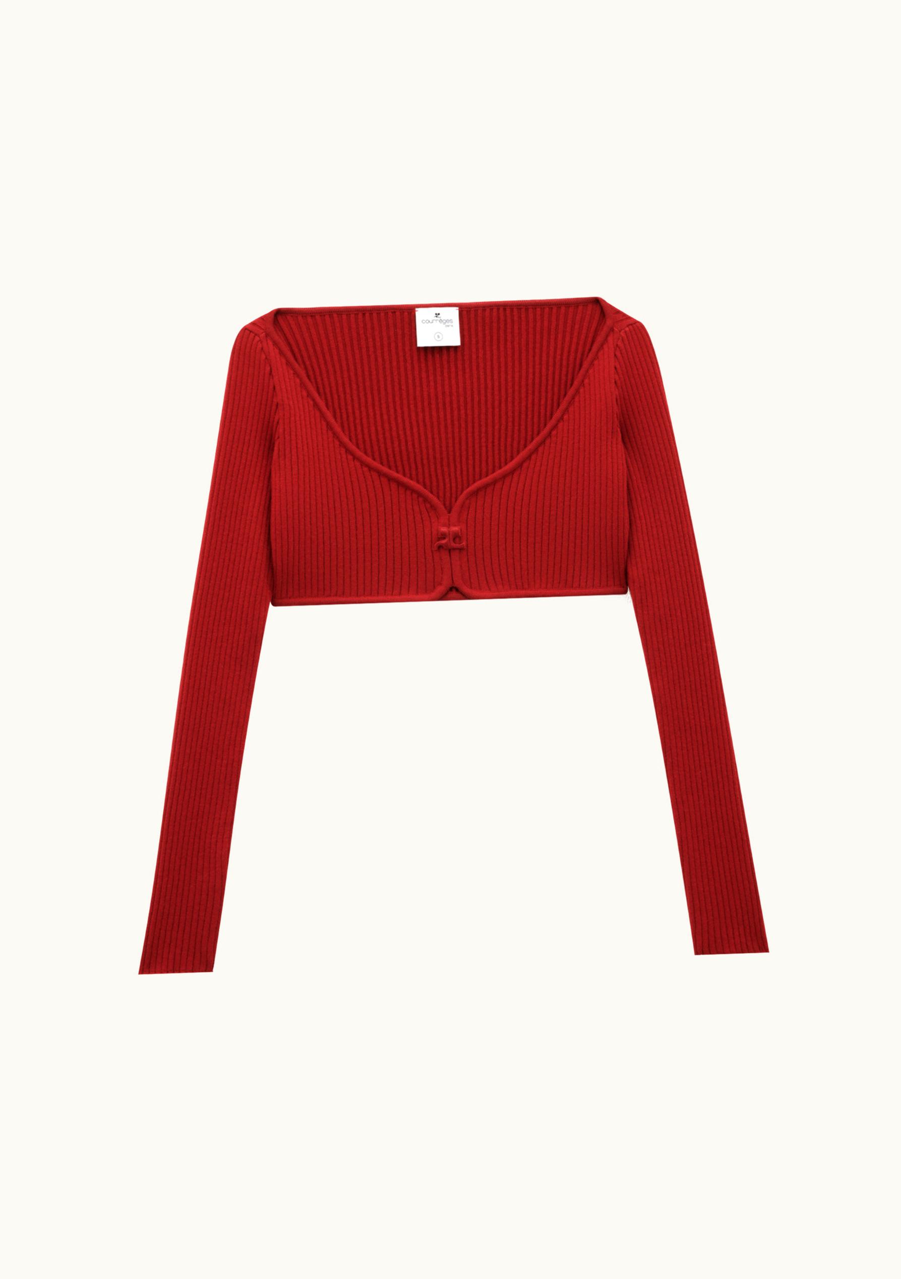 Courrèges Courrèges Swallow Cropped Rib Knit Top UZ0121508