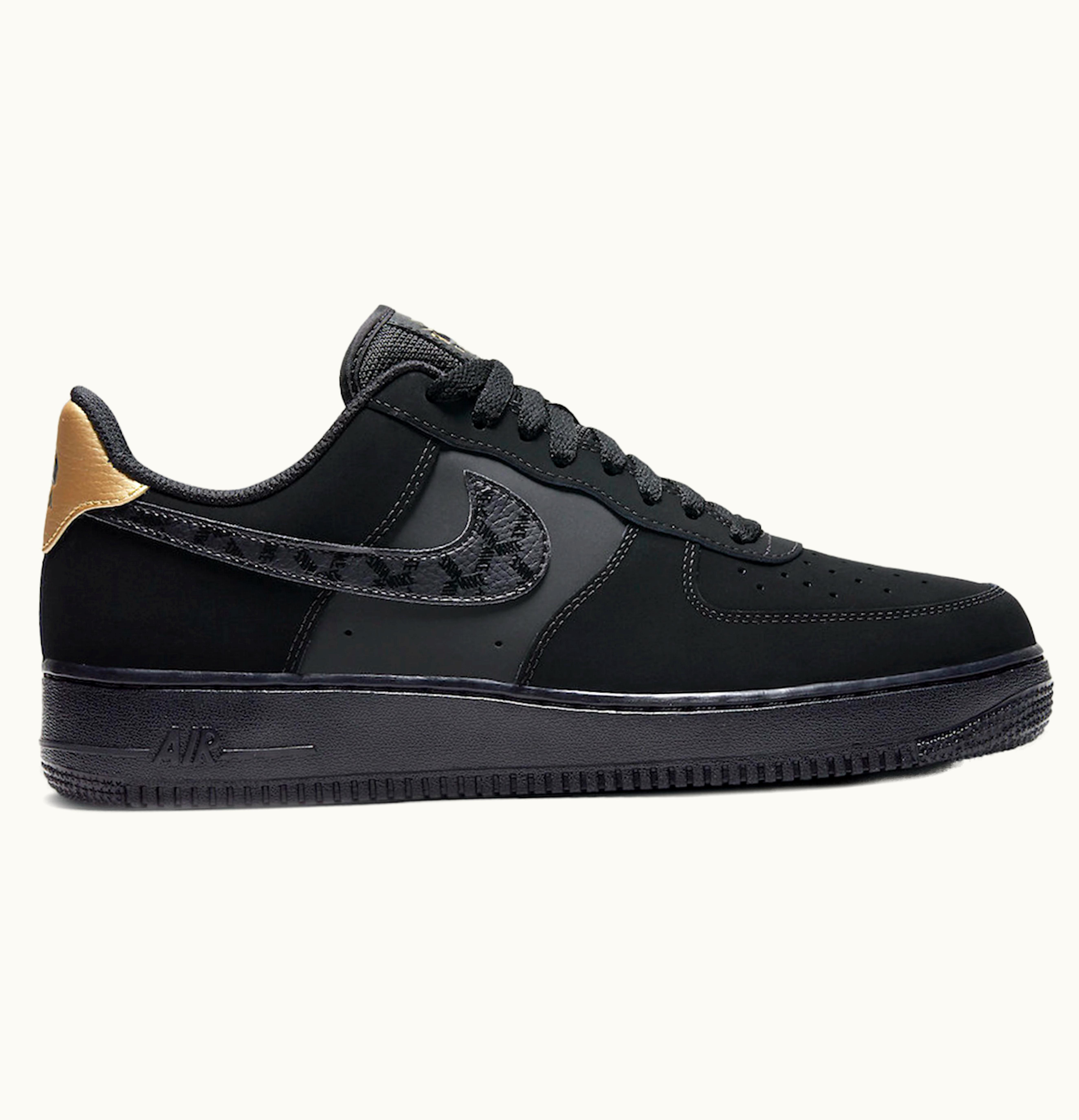 Nike Nike Air Force 1 Low Nubuck Black Metallic Gold 2021