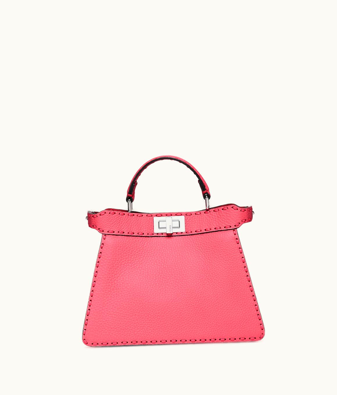 Fendi Fendi Peekaboo Iseeu Small - Pink Selleria Bag With Oversize Topstitching