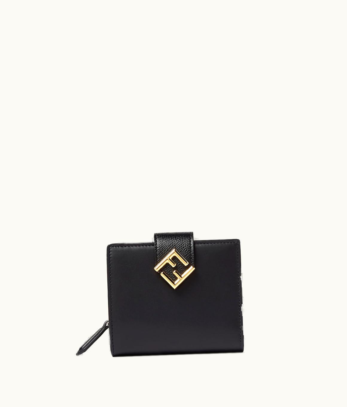 Fendi Fendi FF Diamonds Bifold - Black Leather Compact Wallet UZ0122252