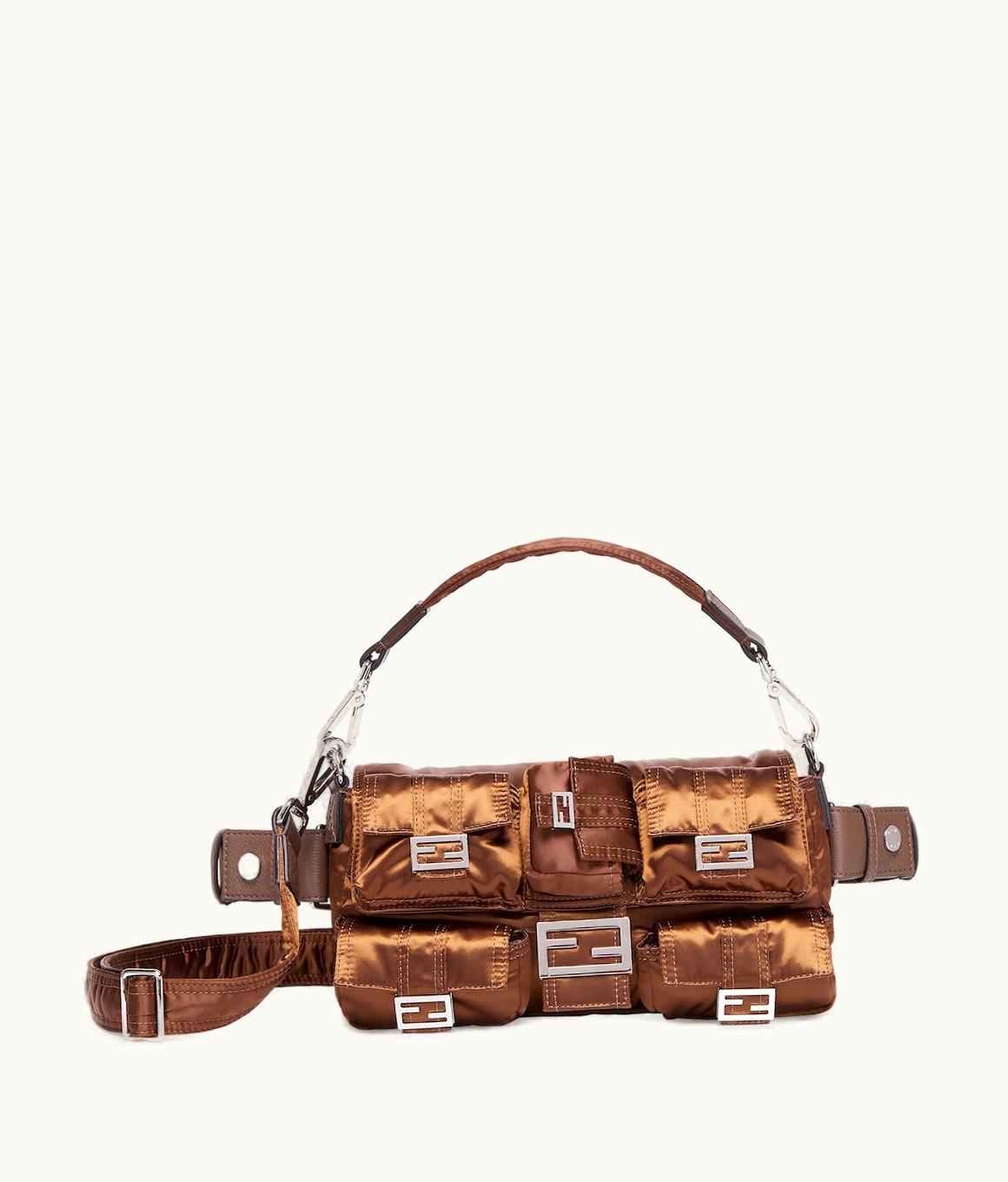 Fendi Fendi Multipocket Baguette - Brown Nylon Bag