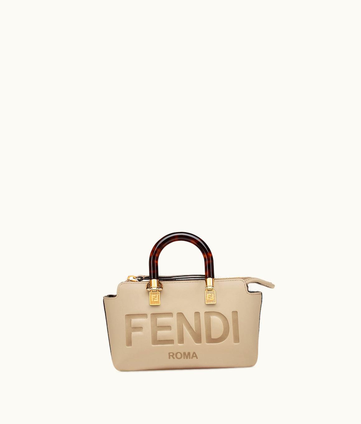 Fendi Fendi By The Way Mini - Small Boston Bag In Dove Grey Leather