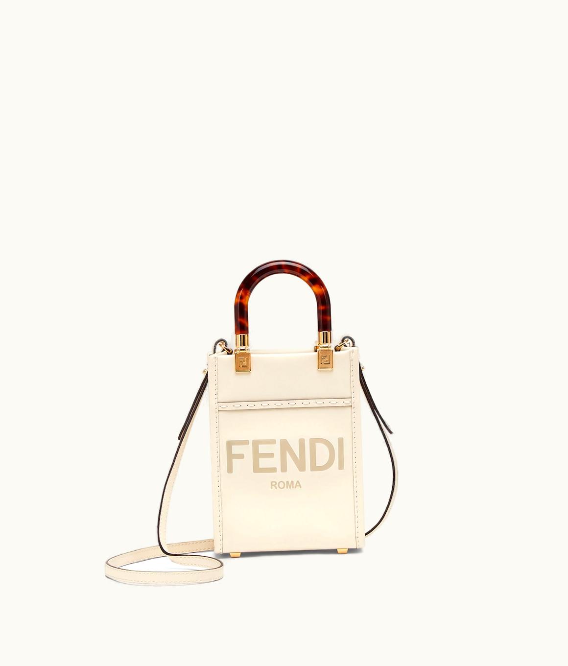 Fendi Fendi Mini Sunshine Shopper - White Leather Mini-Bag