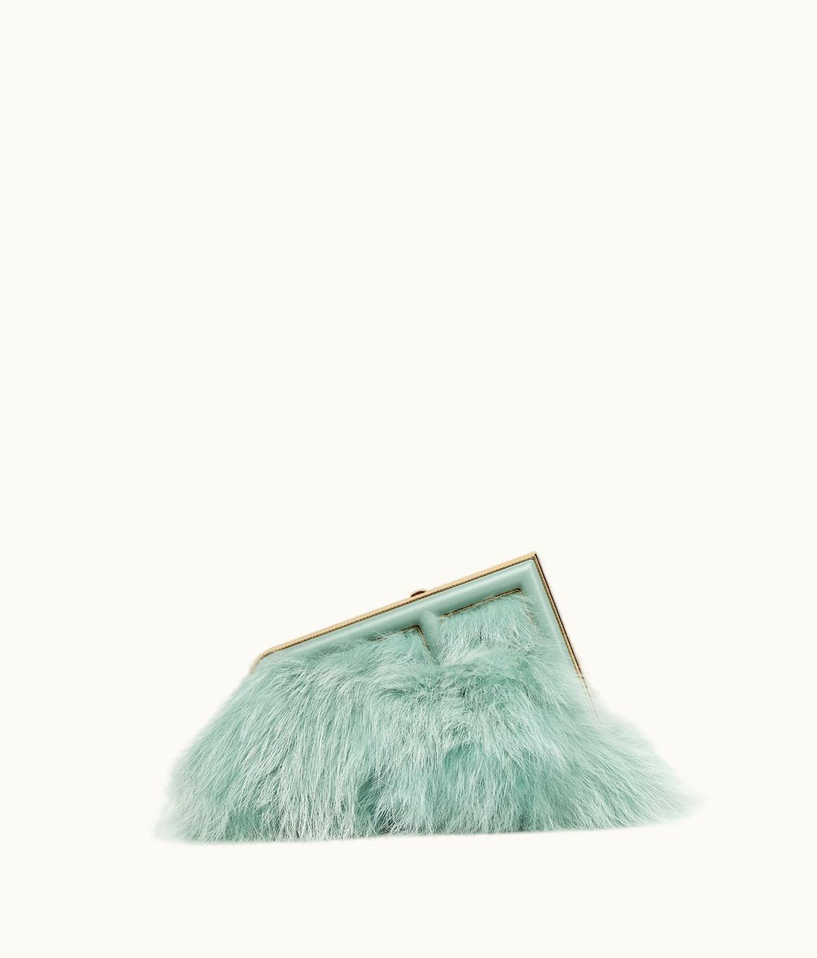 Fendi Fendi First Small - Mint Green Fox Fur Bag