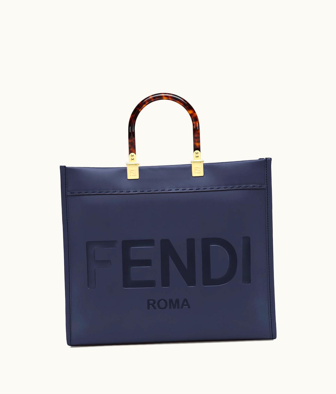 Fendi Fendi Sunshine Medium - Dark Blue Leather Shopper