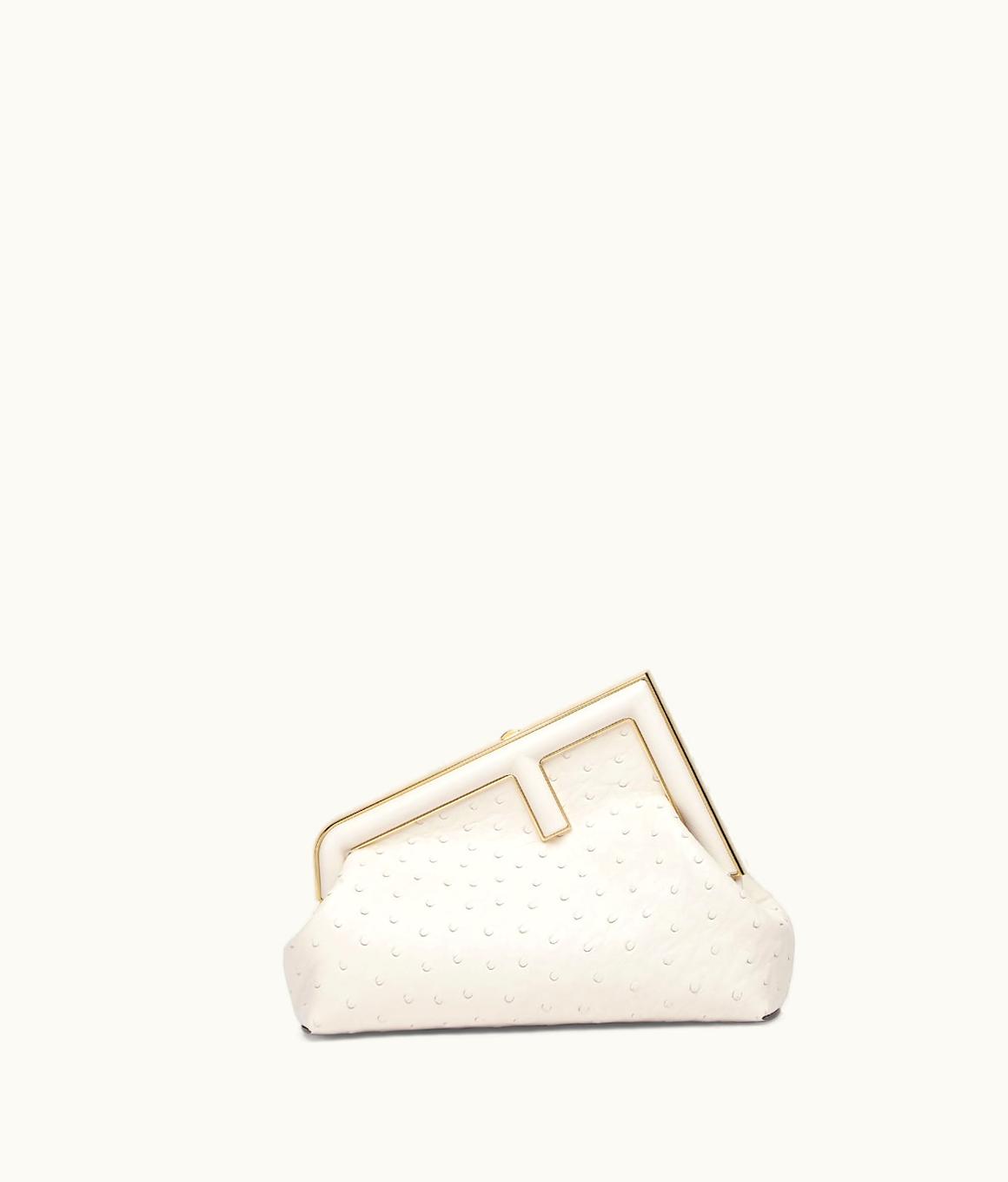 Fendi Fendi First Small - White Ostrich Leather Bag