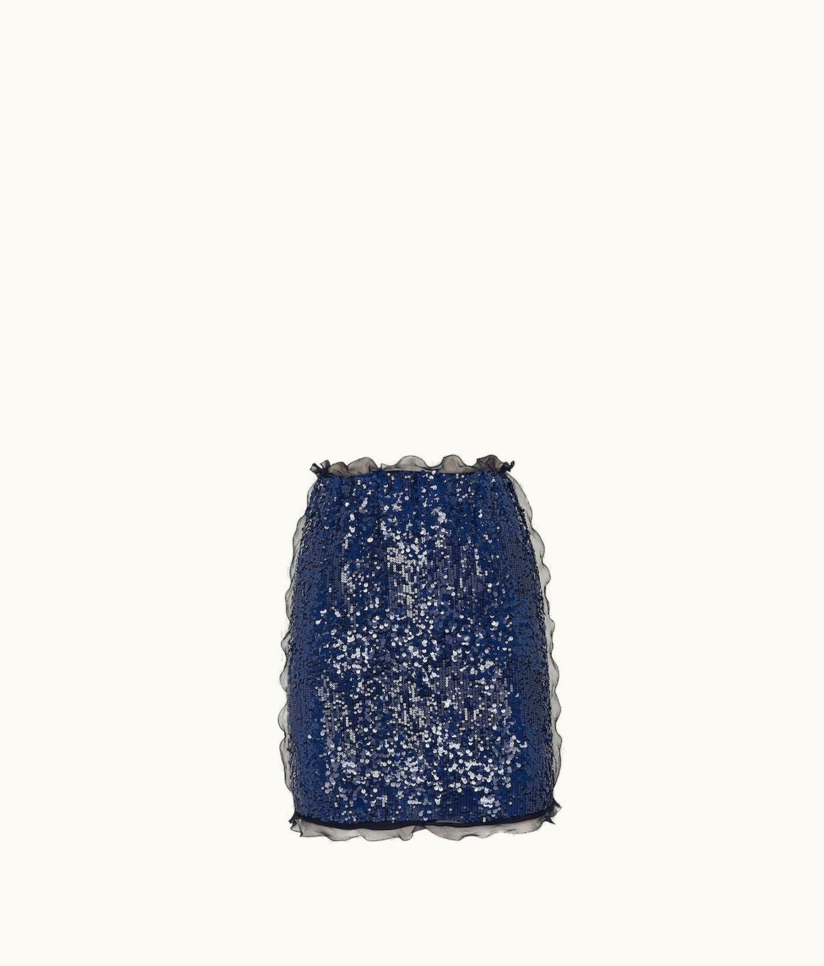 Fendi Fendi Skirt - Miniskirt With Blue Sequin Embroidery