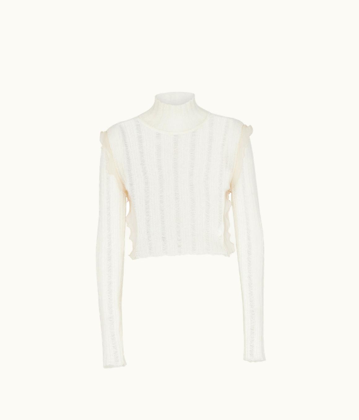 Fendi Fendi Jumper - White Nylon And Mohair Jumper