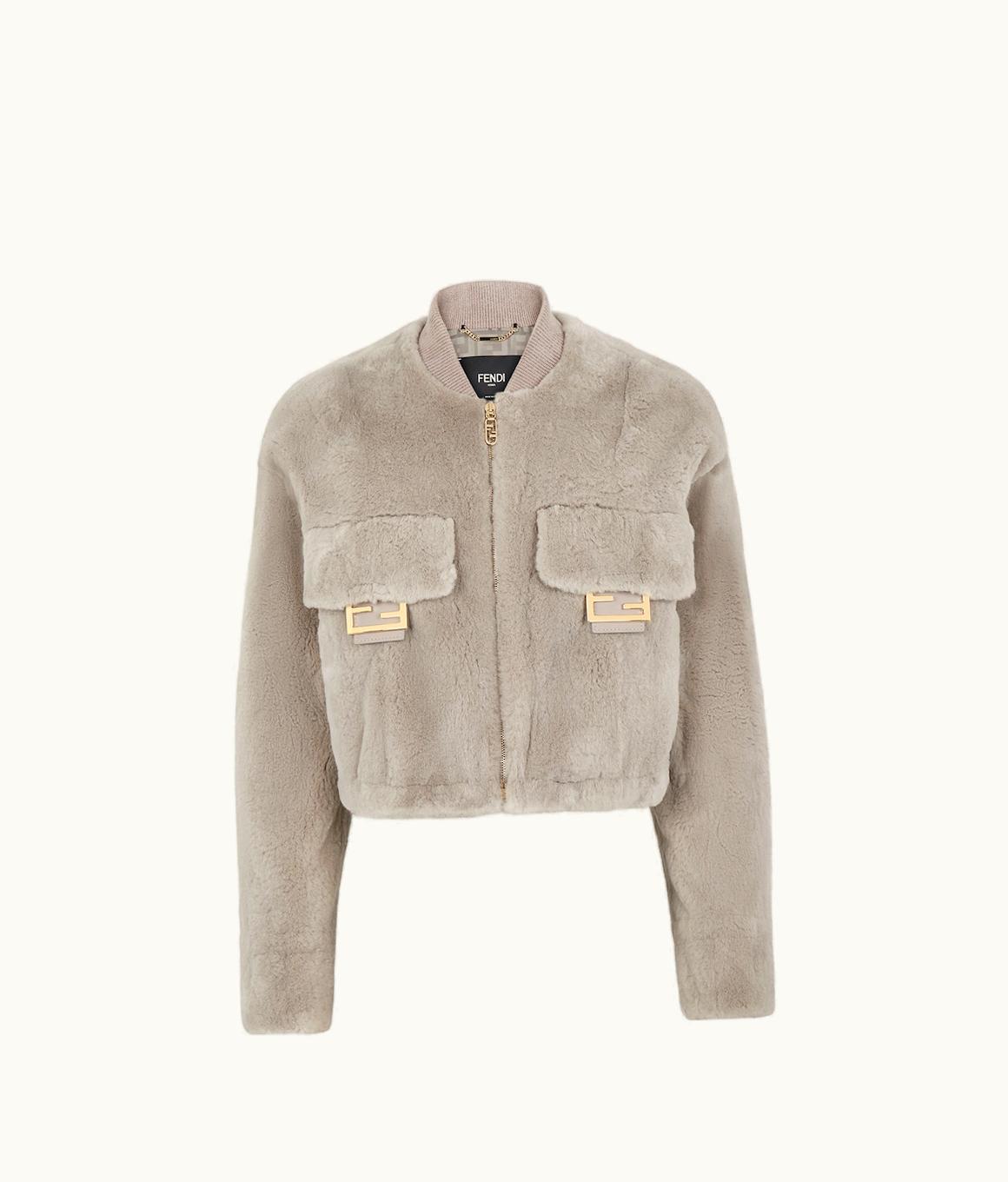 Fendi Fendi Bomber Jacket - Dove Grey Nylon And Mink Jacket