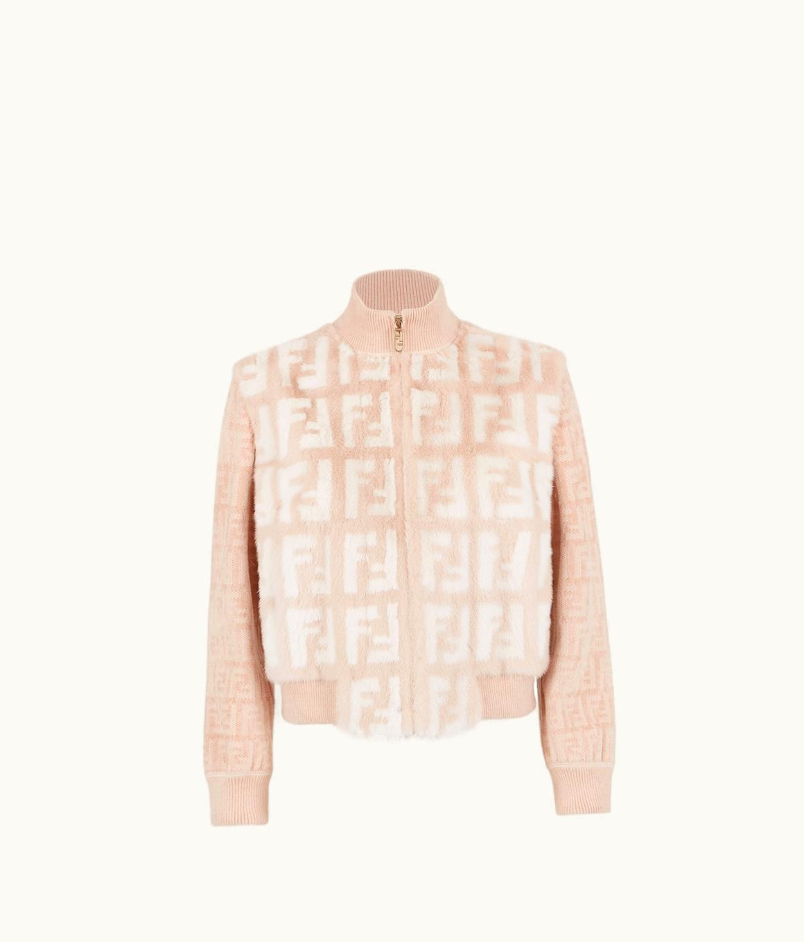 Fendi Fendi Bomber Jacket - Pale Pink Mink Bomber Jacket