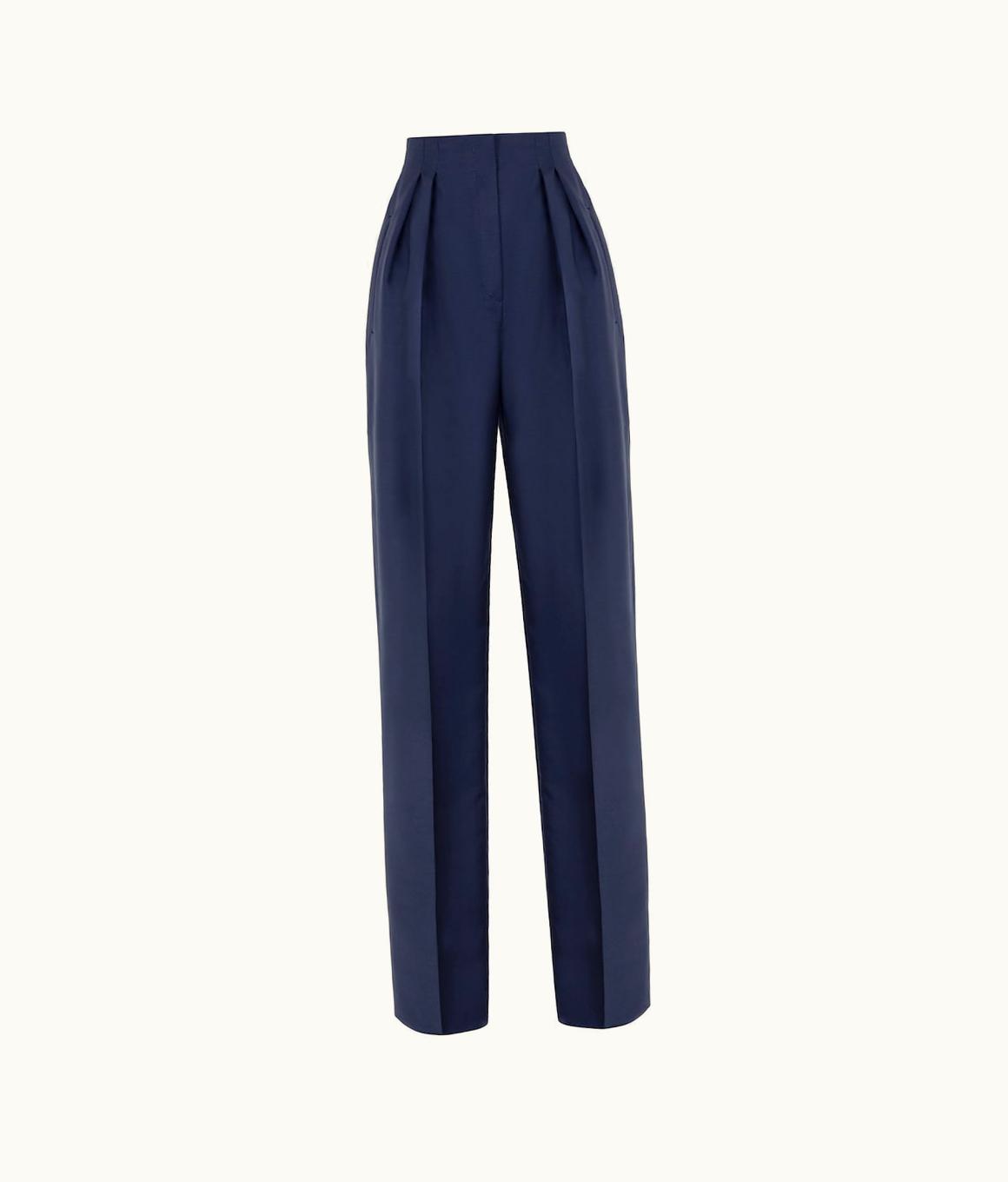 Fendi Fendi Trousers - Blue Mohair Trousers