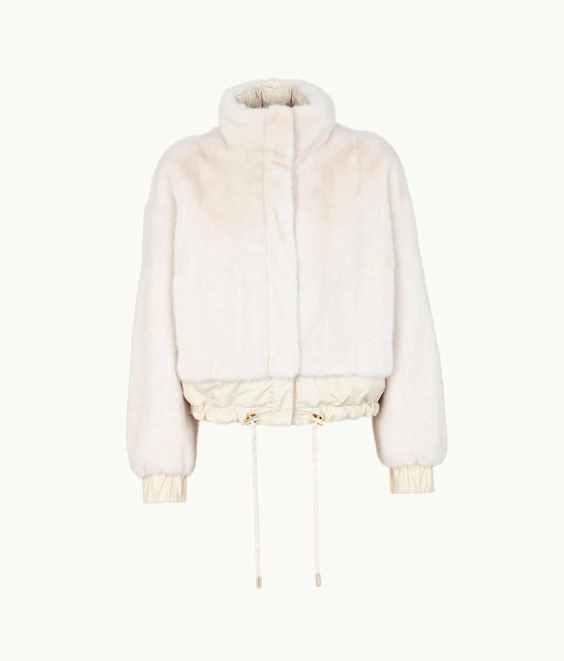 Fendi Fendi Jacket - White Mink And Nylon Bomber