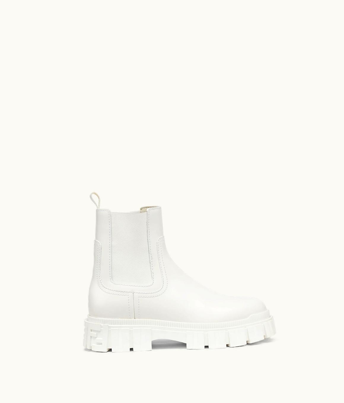 Fendi Fendi Force - White Leather Chelsea Boots