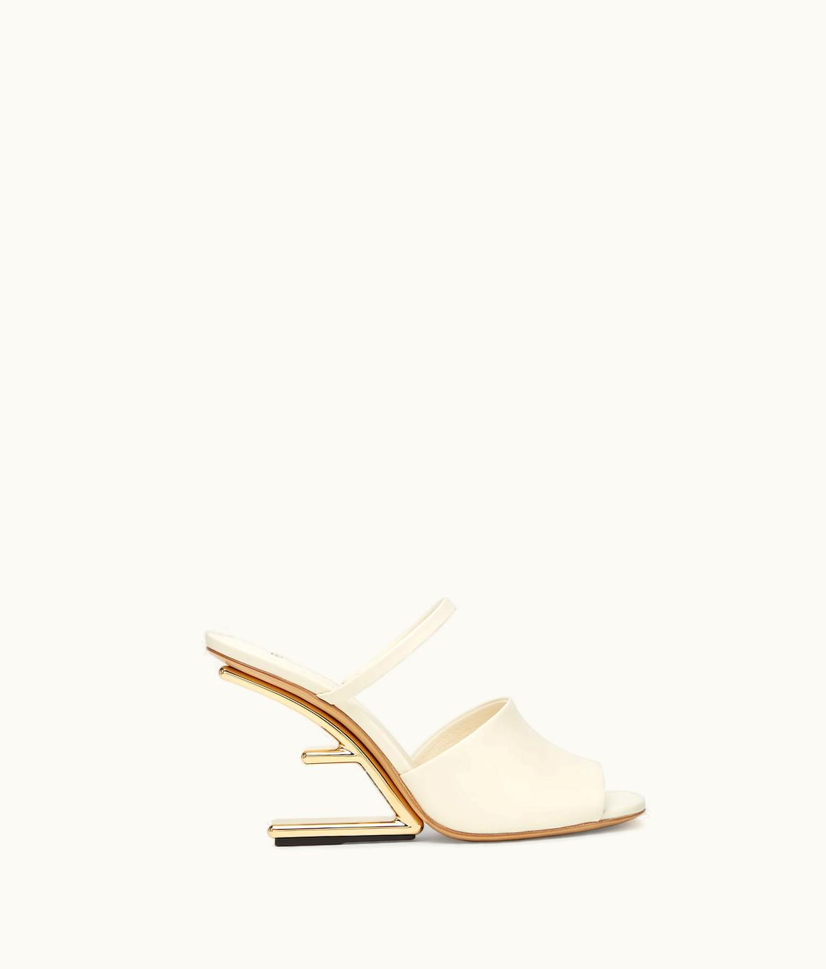Fendi Fendi First - White Leather High-Heeled Sandals