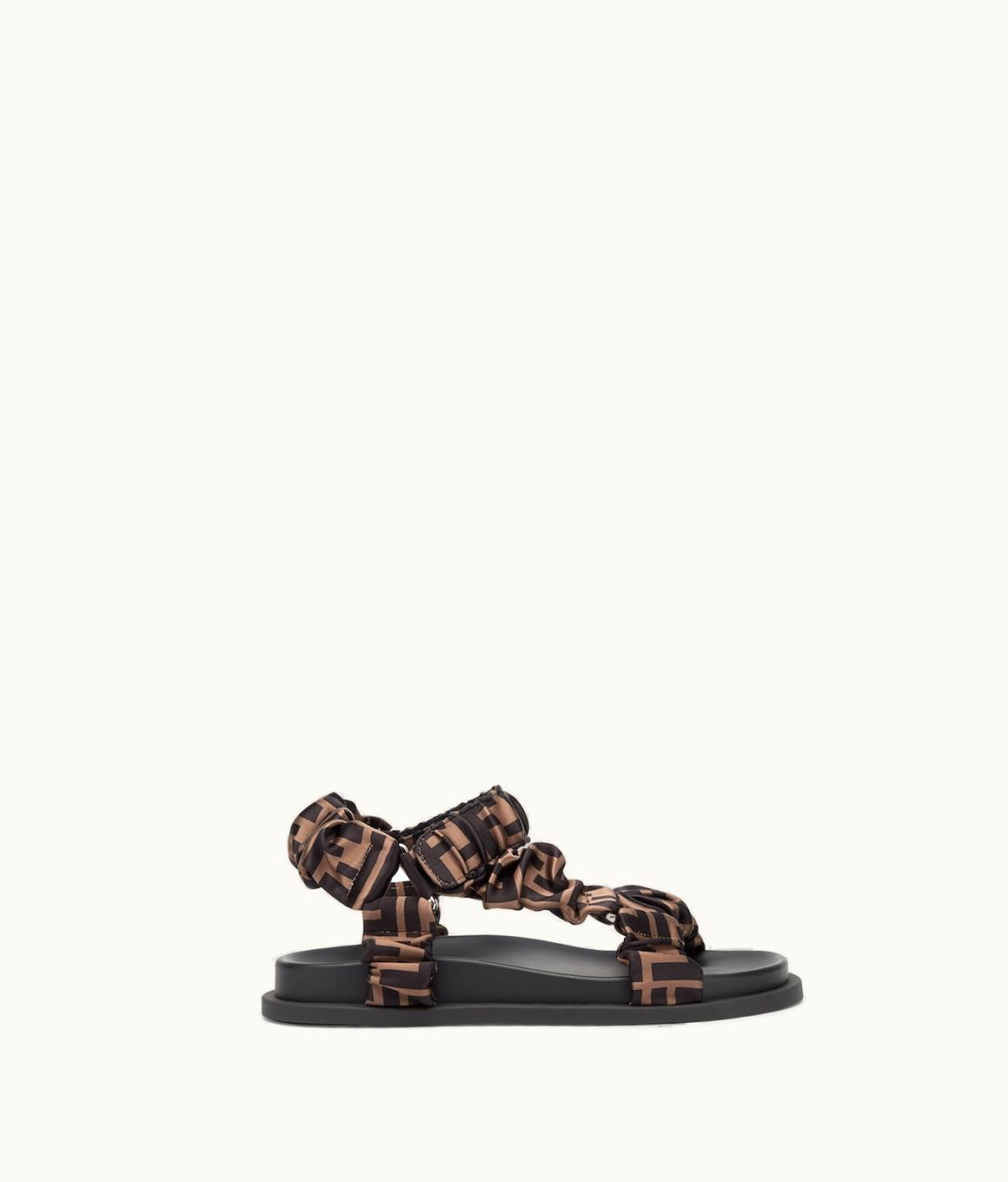 Fendi Fendi Feel - Brown Satin Sandals