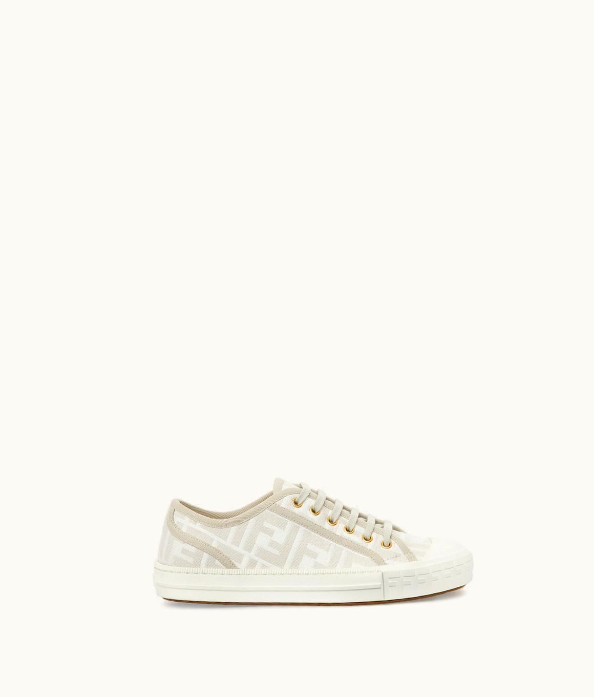Fendi Fendi Domino - White FF Fabric Low-Tops