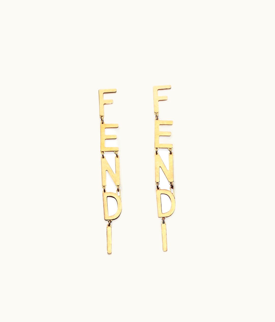 Fendi Signature Earrings - Vintage Gold-Colour Earrings