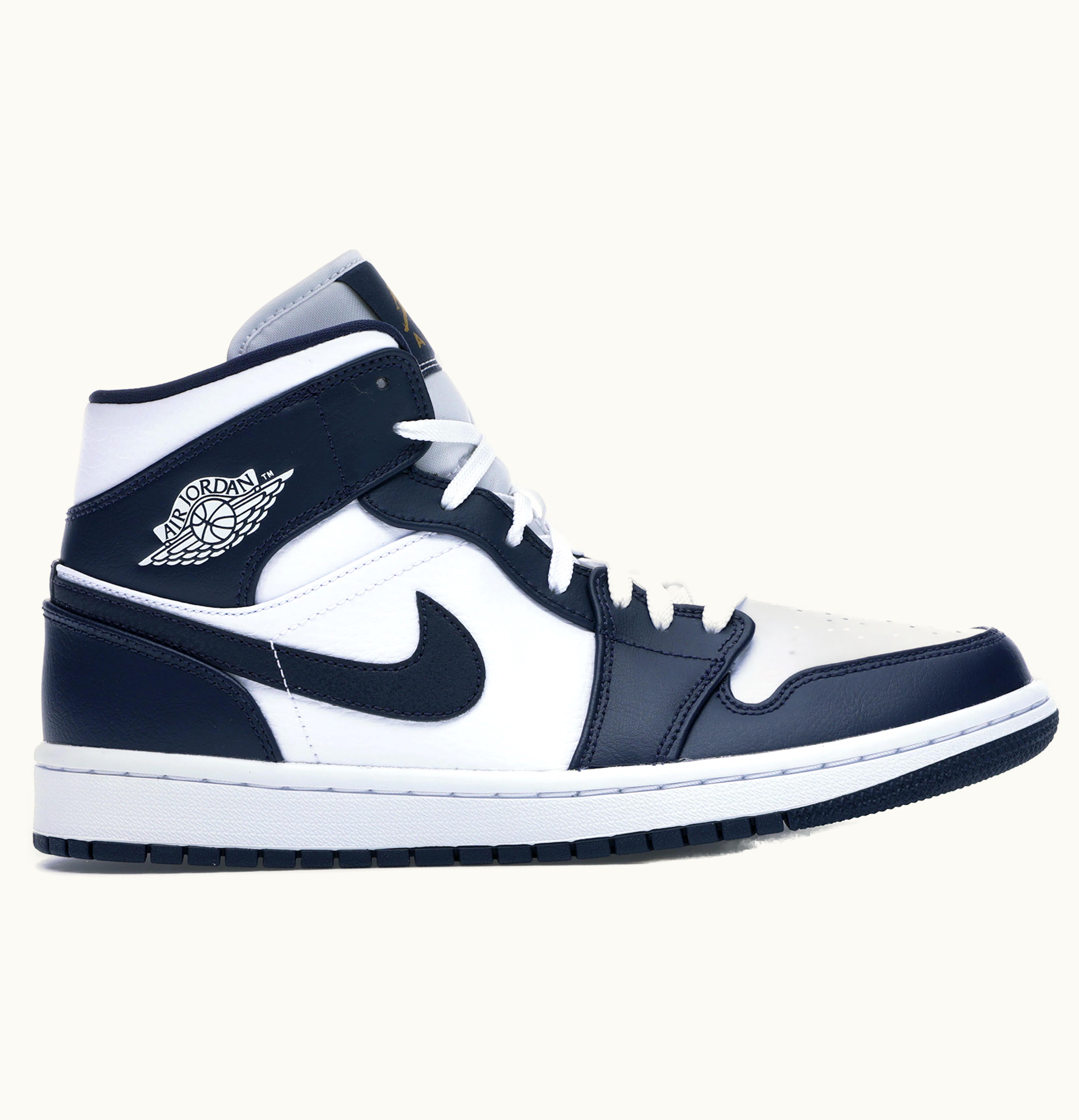 Jordan Air Jordan 1 Mid White Metallic Gold Obsidian