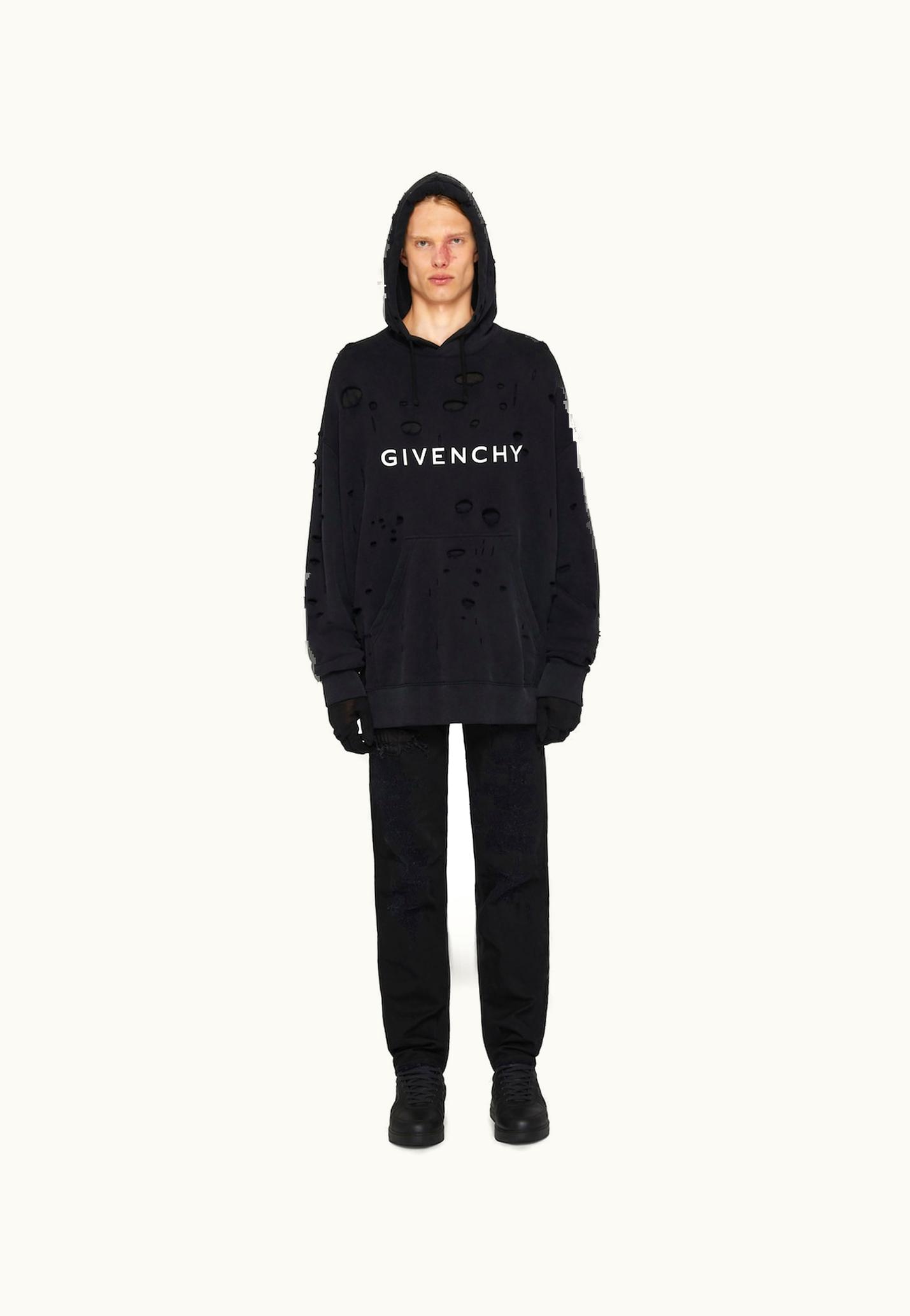 Givenchy Givenchy Archetype Hoodie With Destroyed Effect