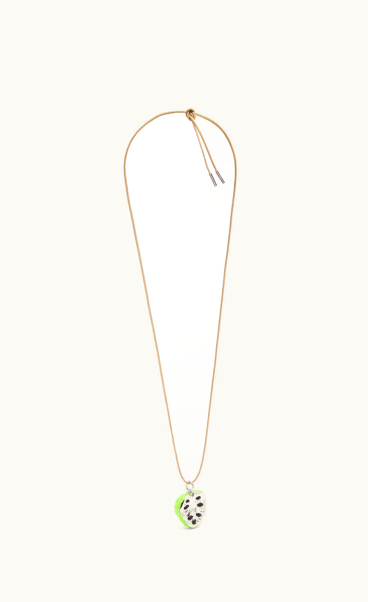 Loewe Loewe Custard Apple Pendant Necklace In Sterling Silver And Enamel