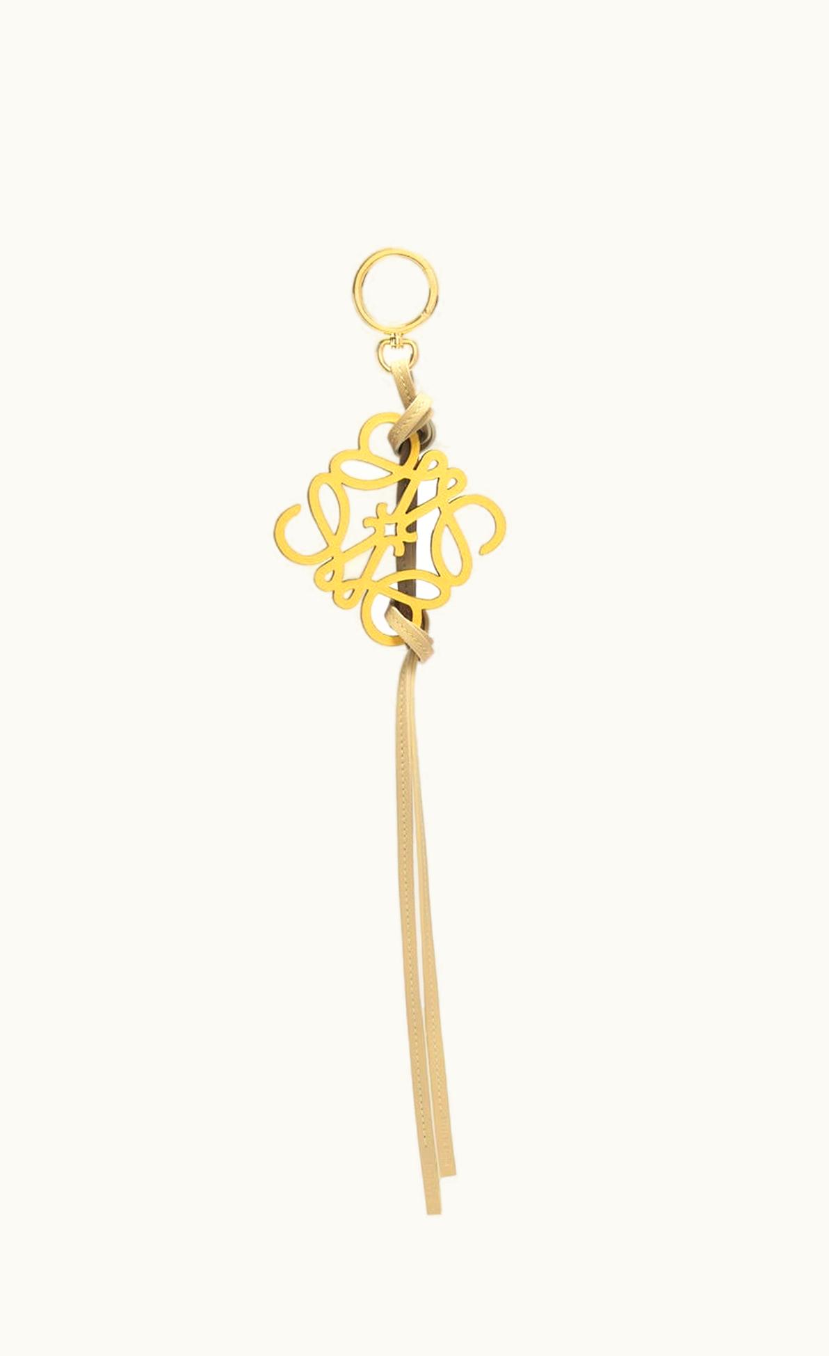 Loewe Loewe Anagram Charm In Classic Calfskin And Brass UZ0126550