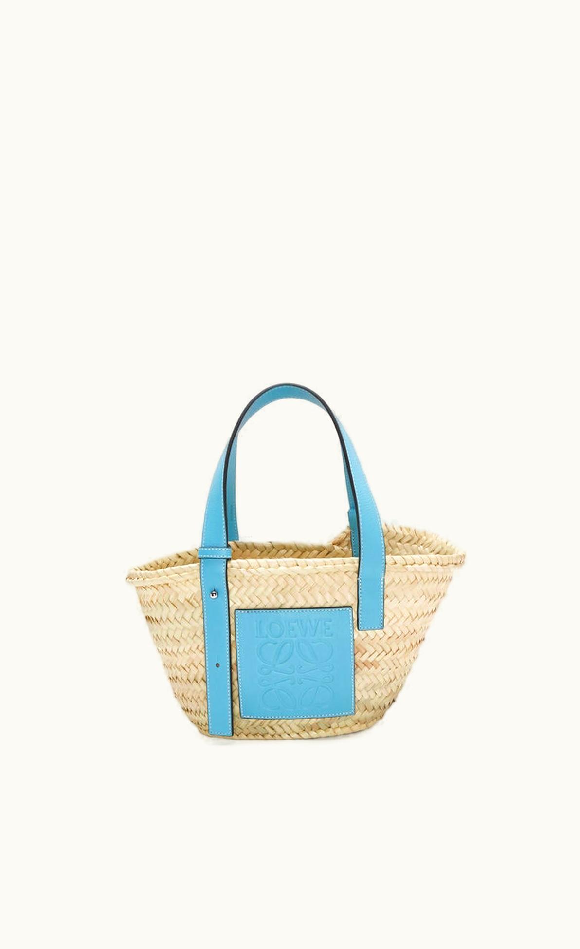 Loewe Loewe Small Basket Bag In Palm Leaf And Calfskin UZ0126995