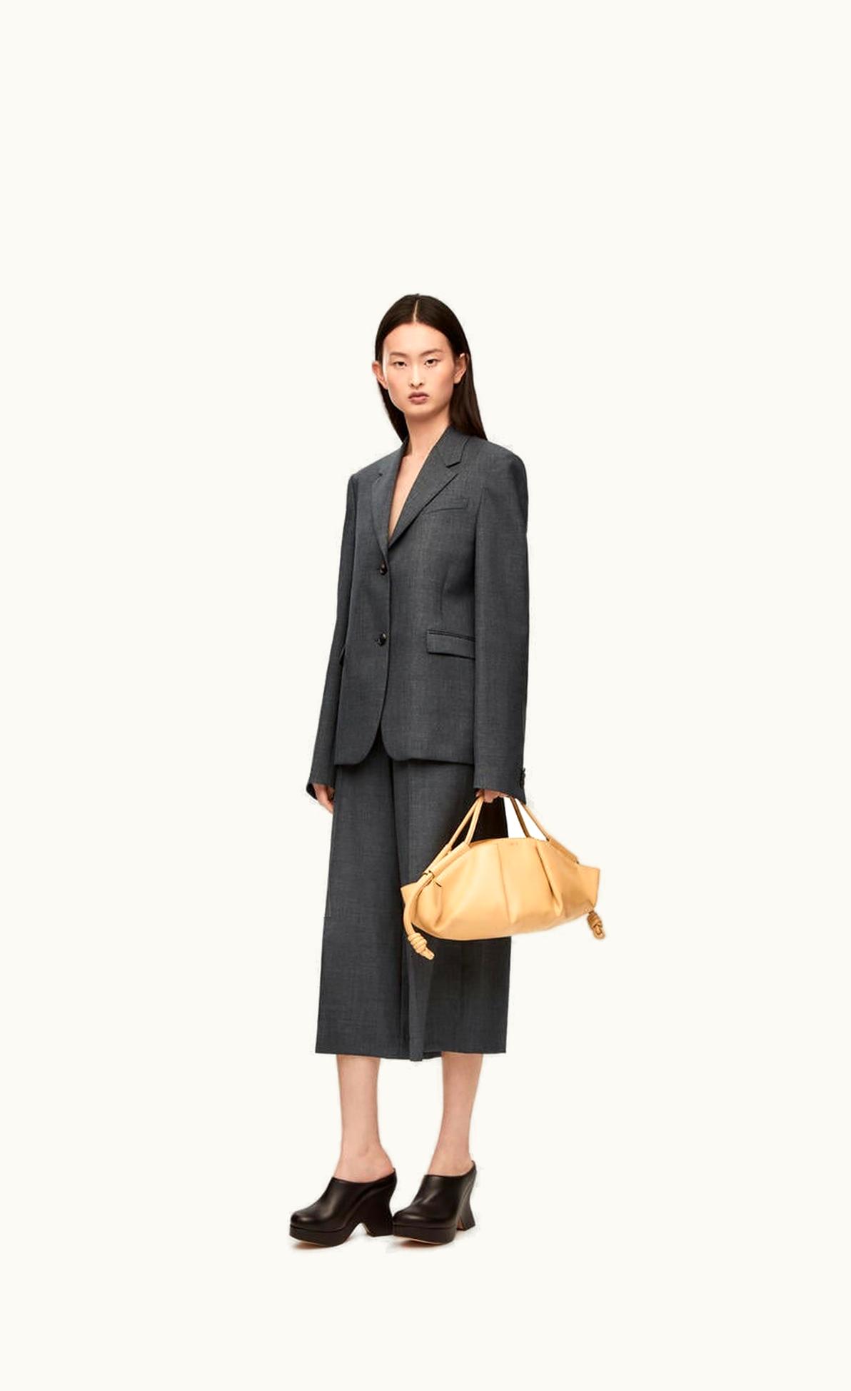 Loewe Loewe Cropped Trousers In Textured Wool Tailoring UZ0127045