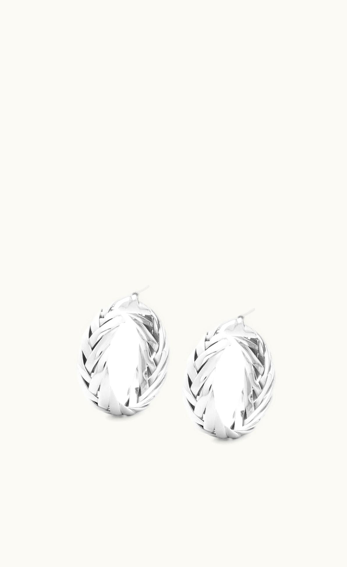 Loewe Loewe Braided Hoop Earrings In Sterling Silver UZ0127164