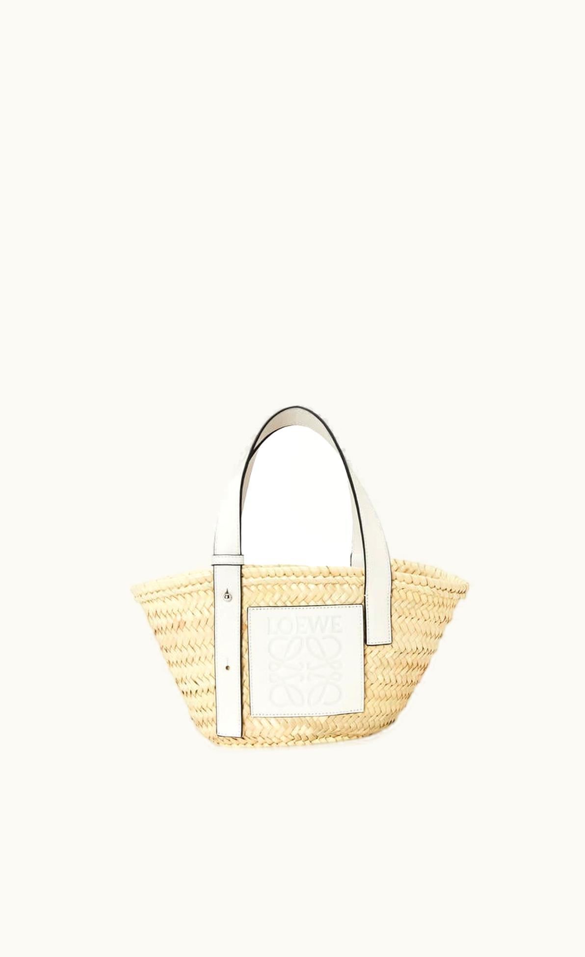 Loewe Loewe Small Basket Bag In Palm Leaf And Calfskin UZ0127385